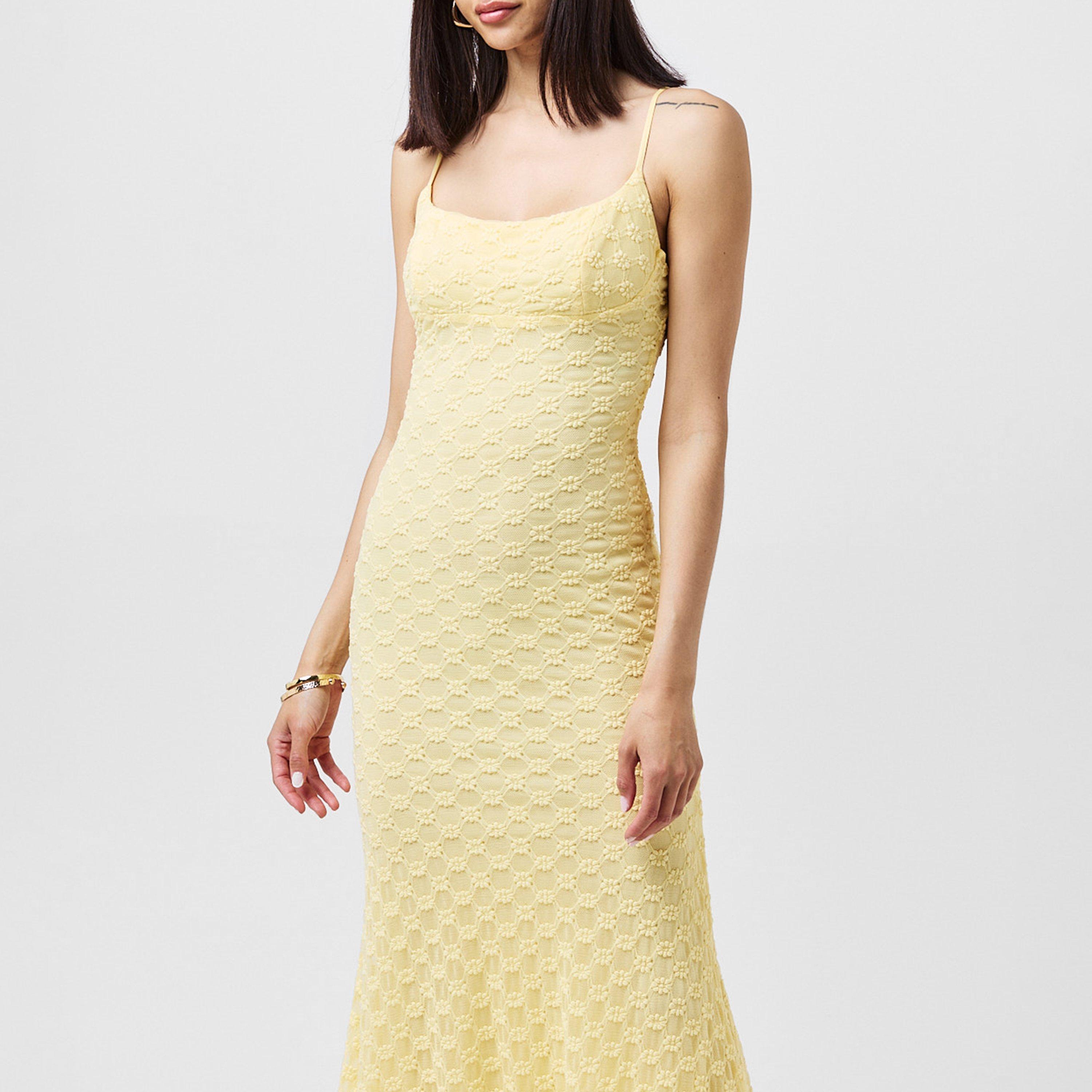 Canary Yellow - Bardot - Adoni Mesh Midi Dress - 3