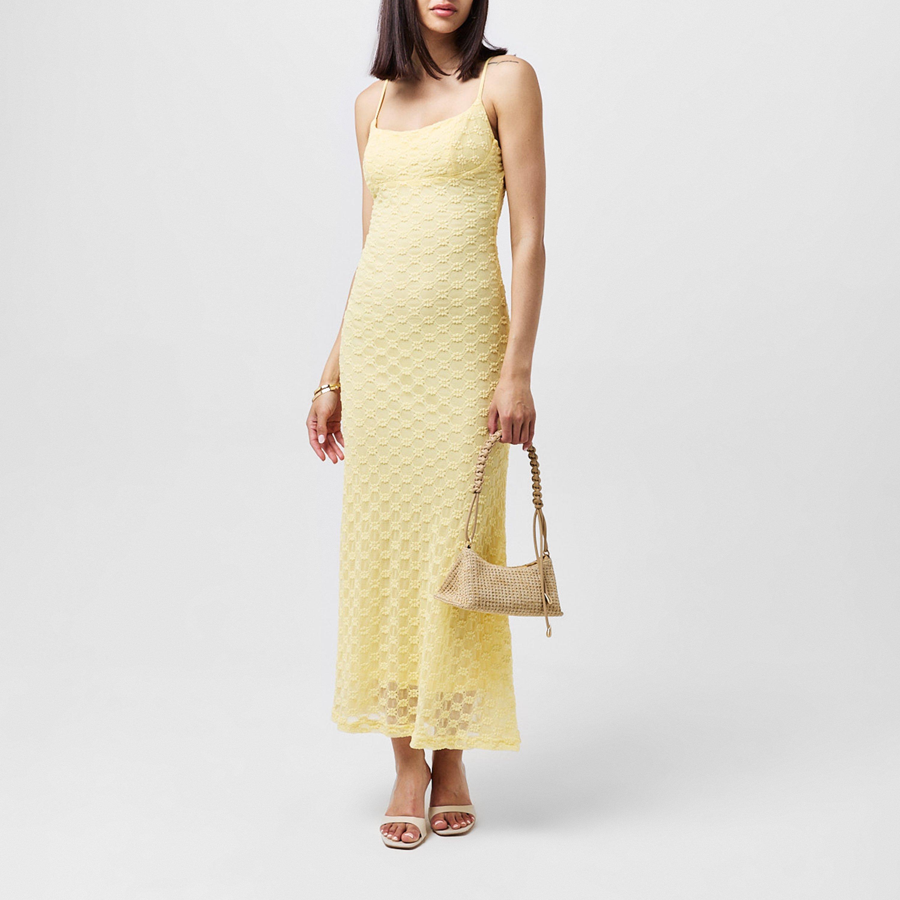 Canary Yellow - Bardot - Adoni Mesh Midi Dress - 6