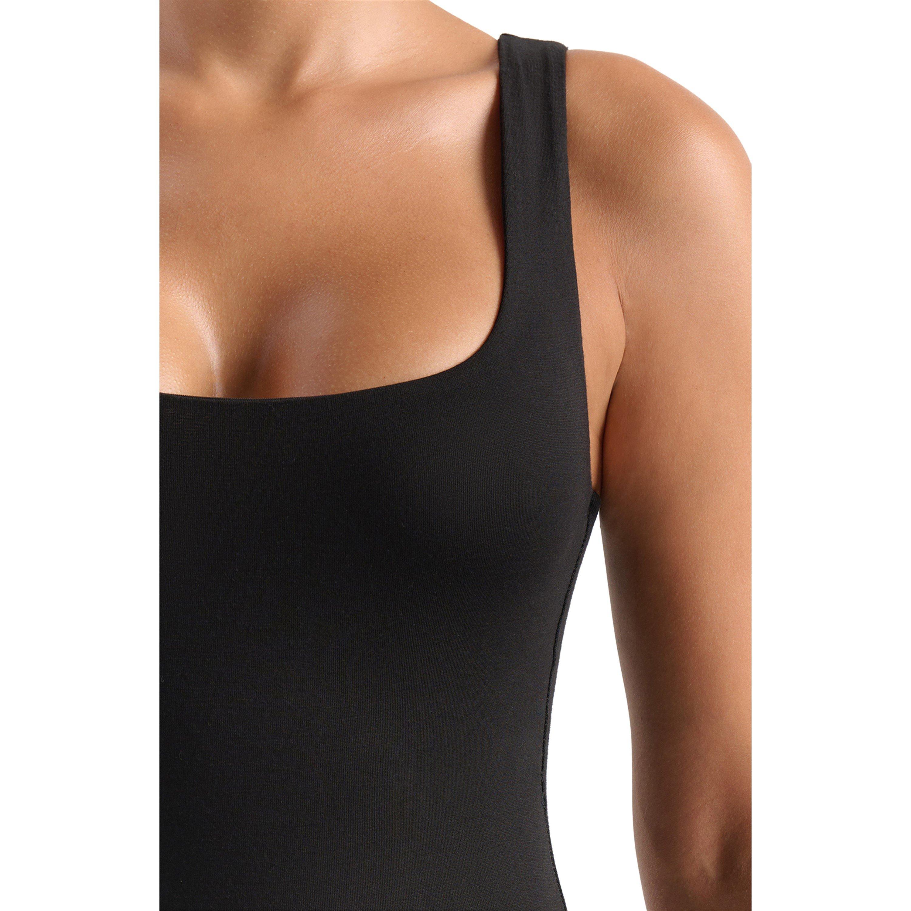 Black - Naked Wardrobe - Smooth Scooped Tank Bodysuit - 3