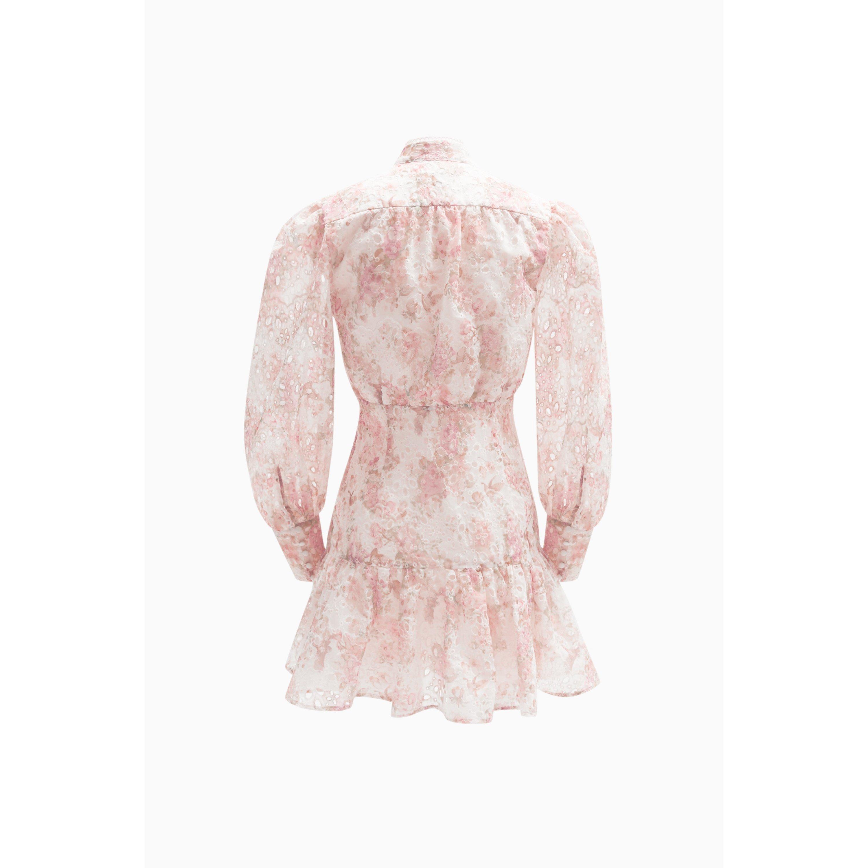 Pink Floral - Bardot - Women's Hendry Mini Shirt Dress - 2