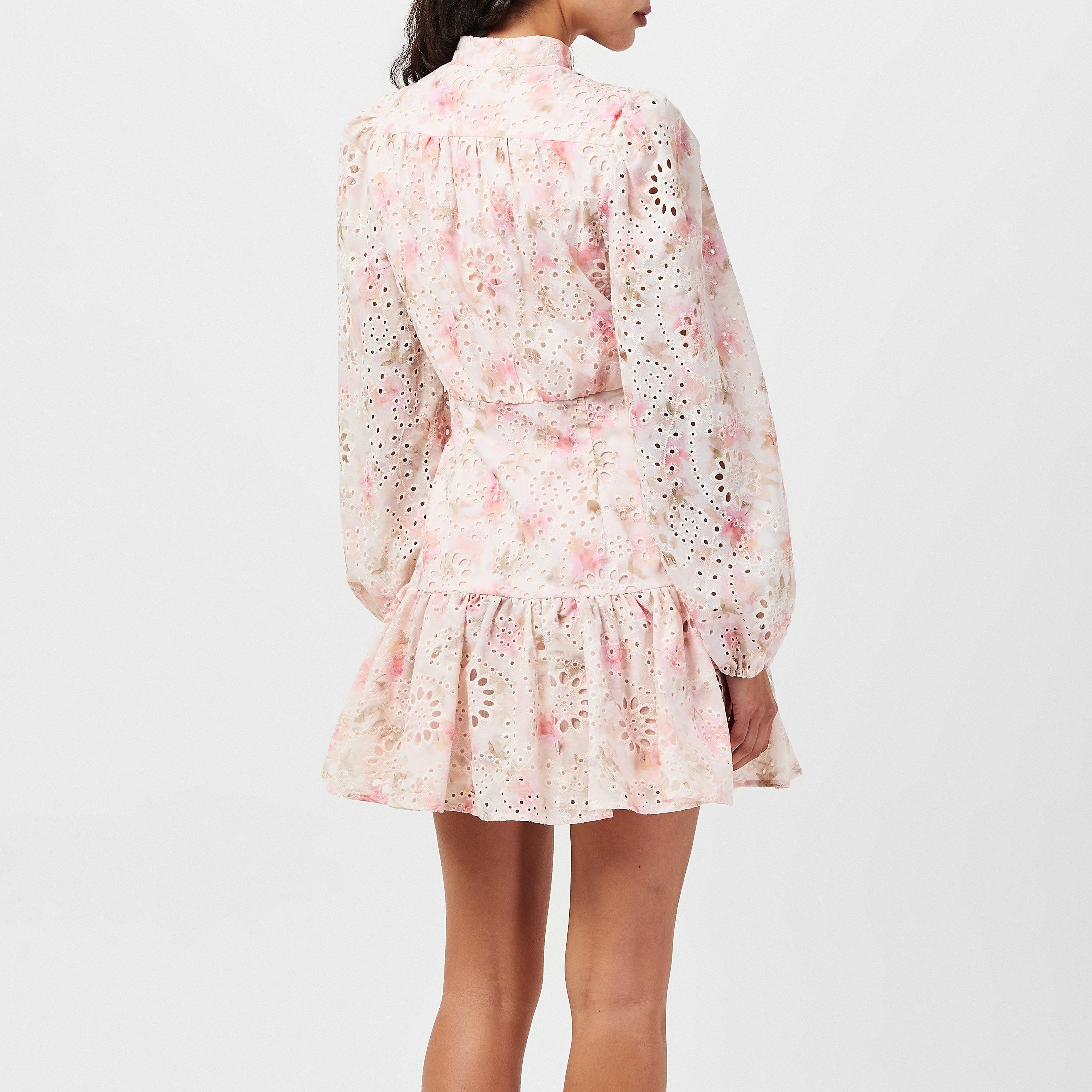 Pink Floral - Bardot - Women's Hendry Mini Shirt Dress - 4
