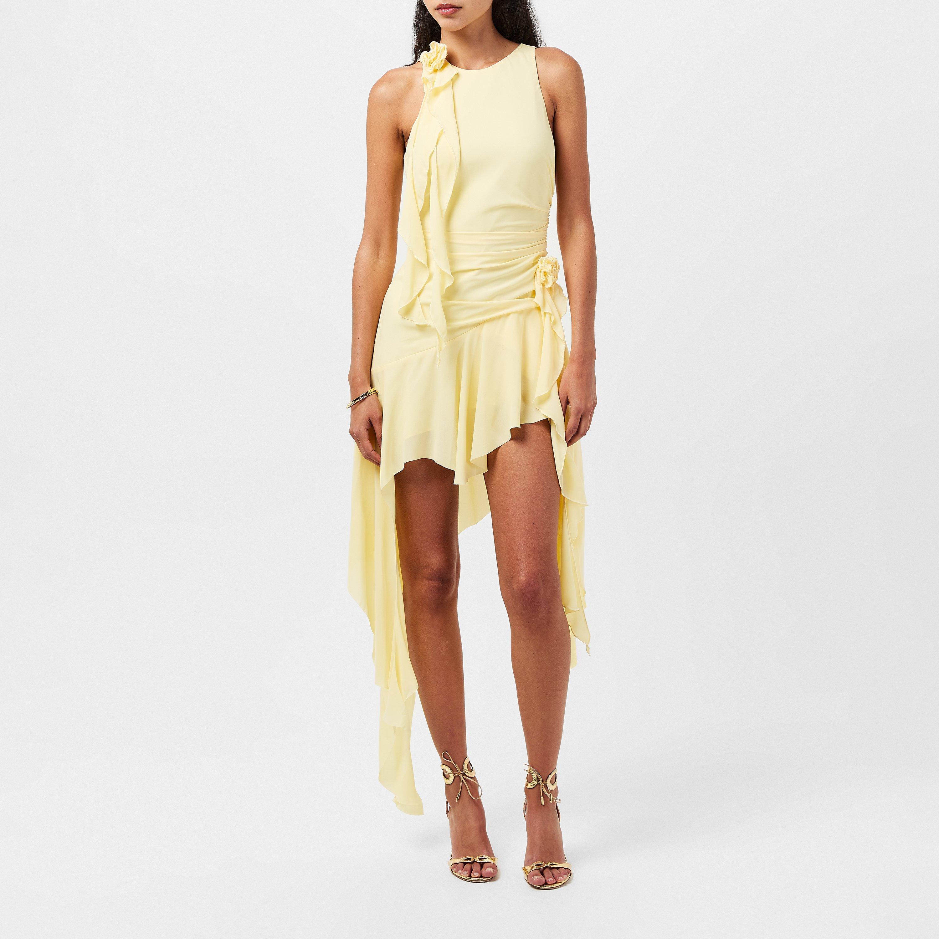 Canary Yellow - Bardot - Womens Ivana High Low Bodycon Dress - 6