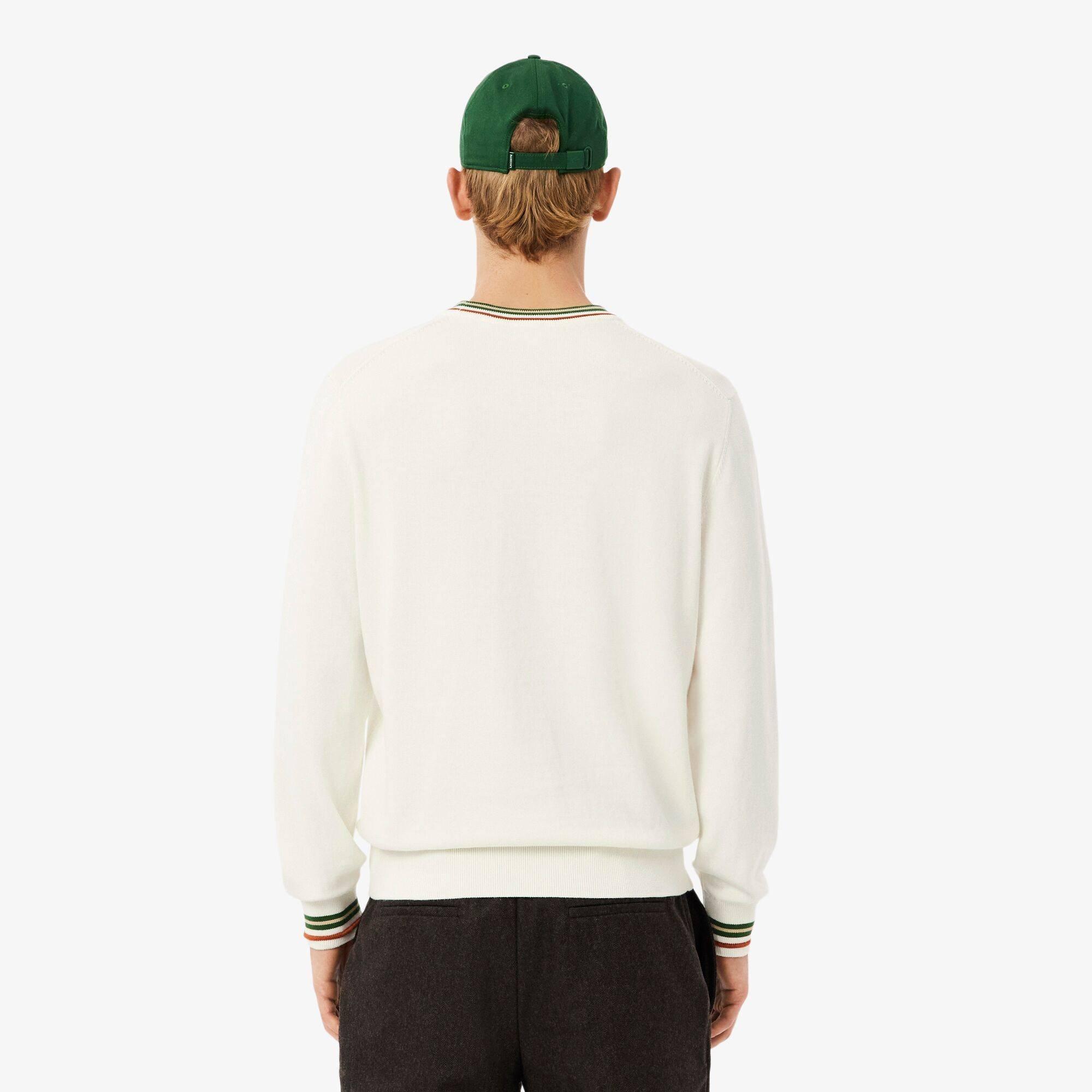 Flour/Green X0N - Lacoste - Men's Crew Neck Jumper - 2