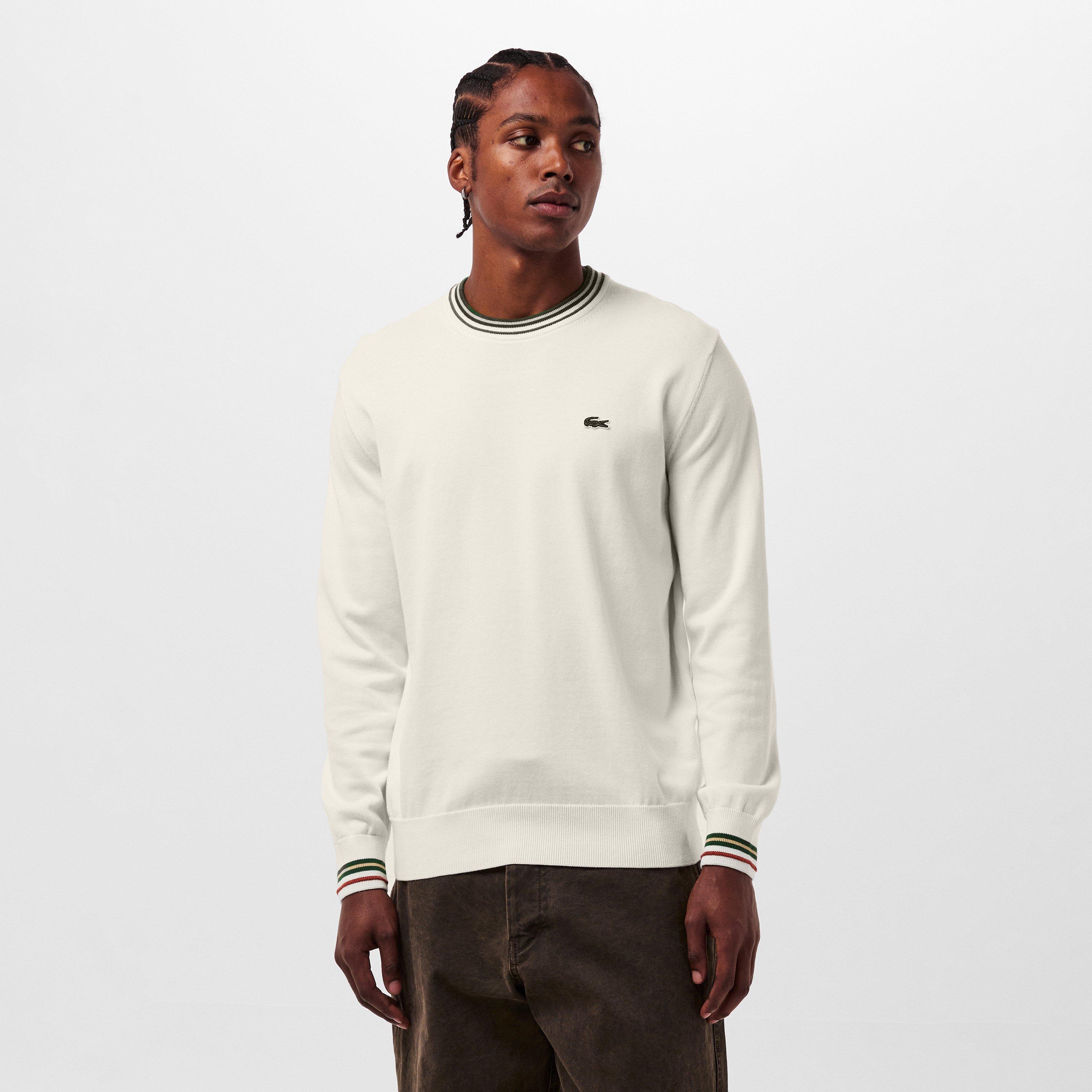 Flour/Green X0N - Lacoste - Men's Crew Neck Jumper - 3