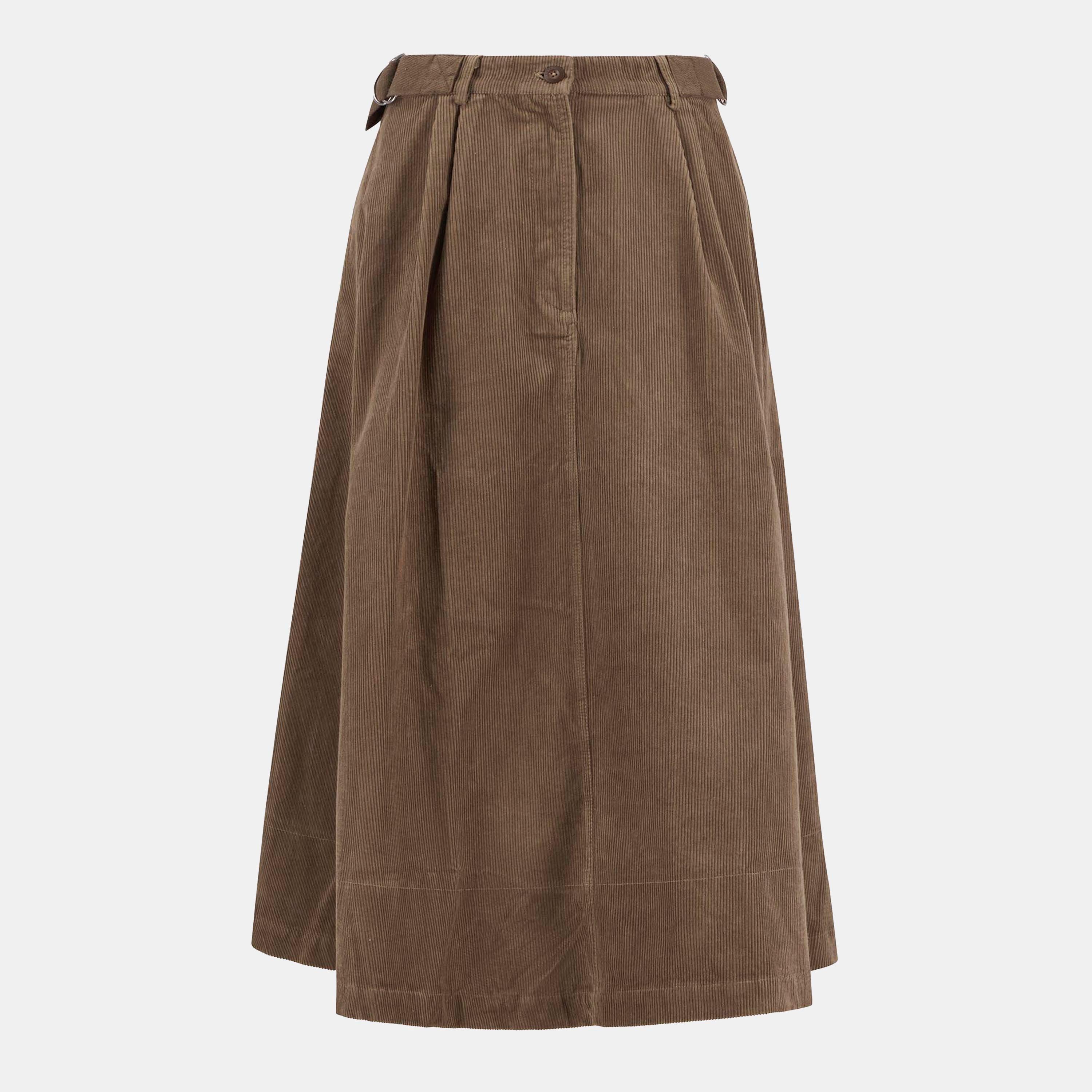 Barbour Women's Yasmin Cord Midi Skirt - Brown - 10 (S)