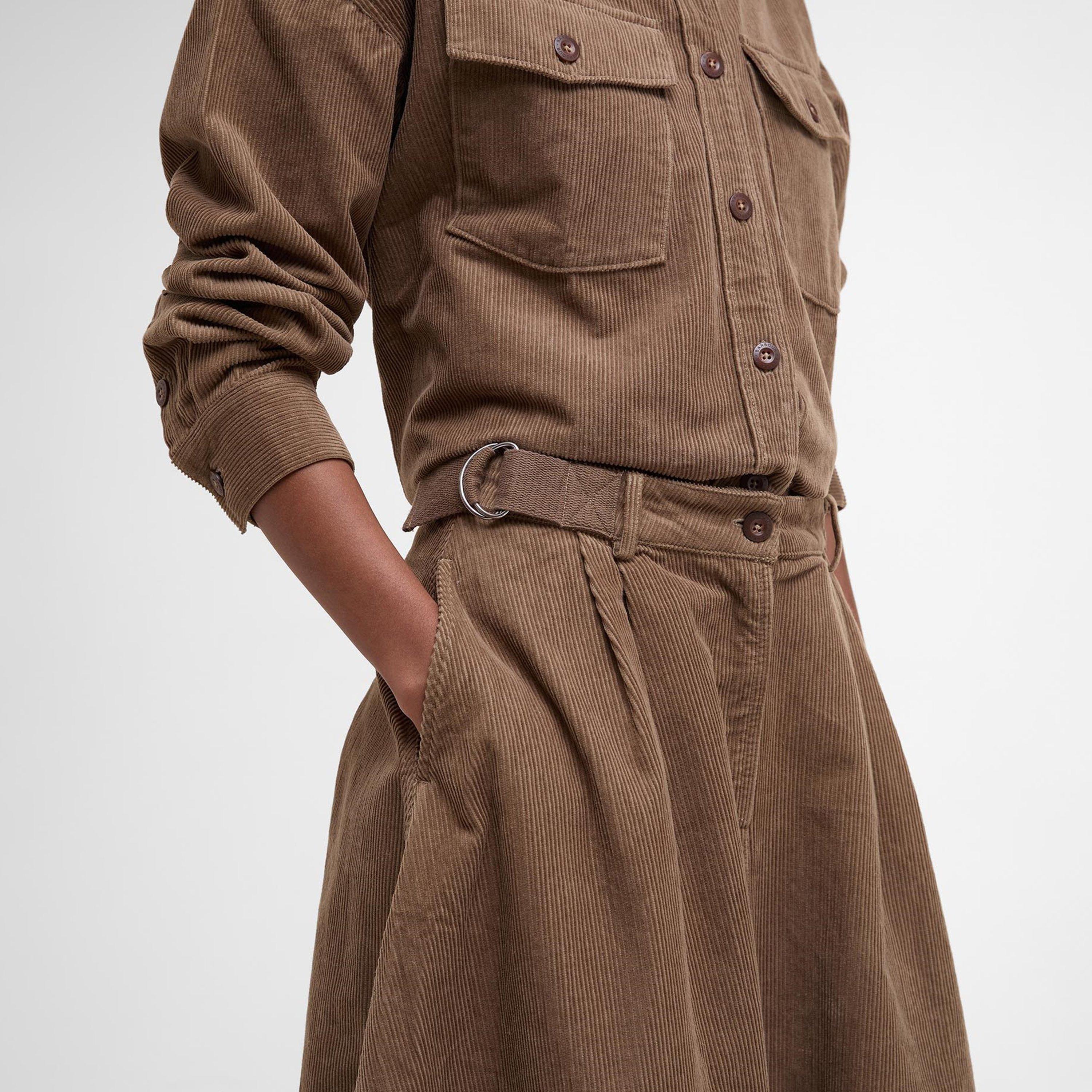 Brown - Barbour - Yasmin Cord Midi Skirt - 4