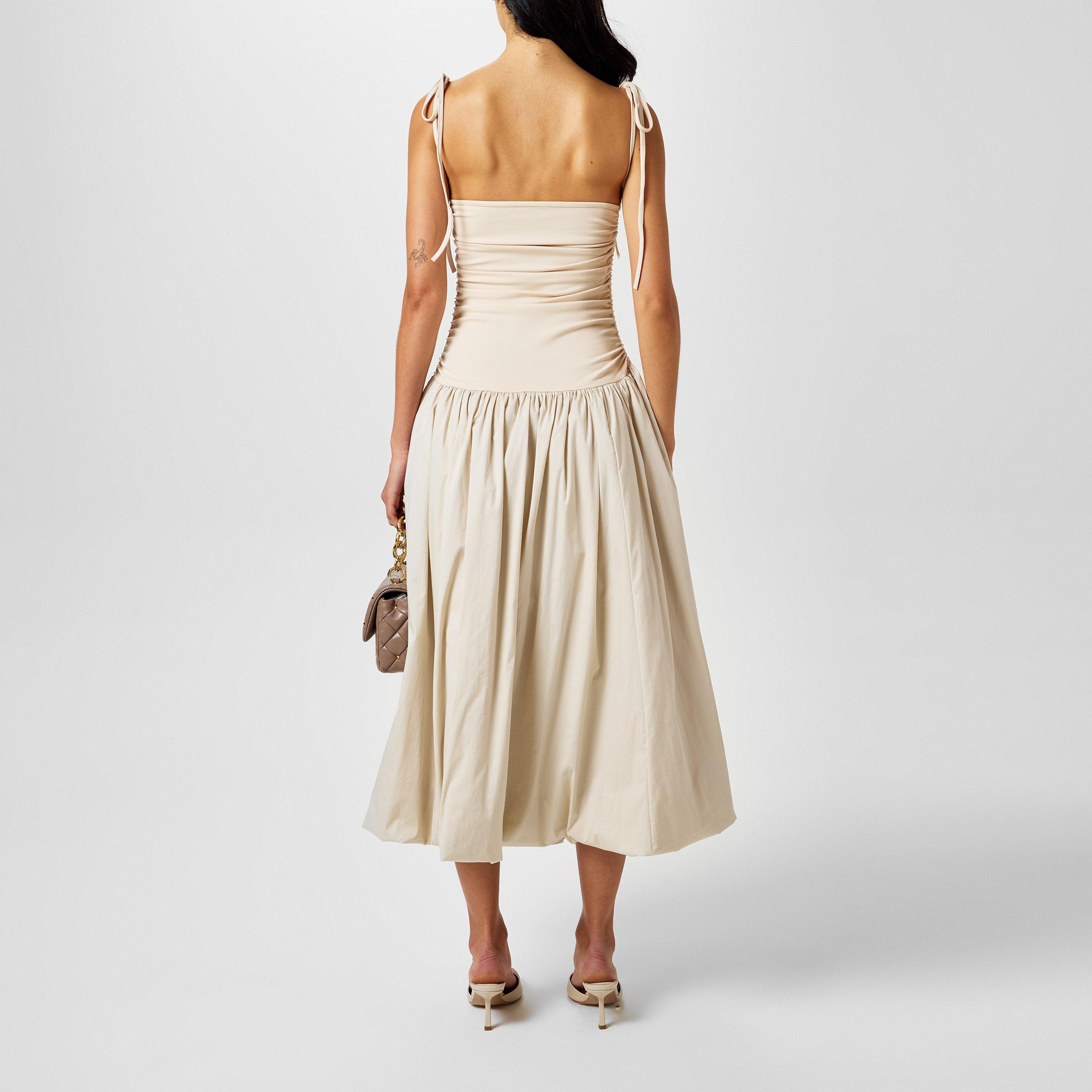 Milk - AmyLynn - Women's Amy Lynn Alexa Shoulder Tie Ultra Mini Peplum Dress - 4