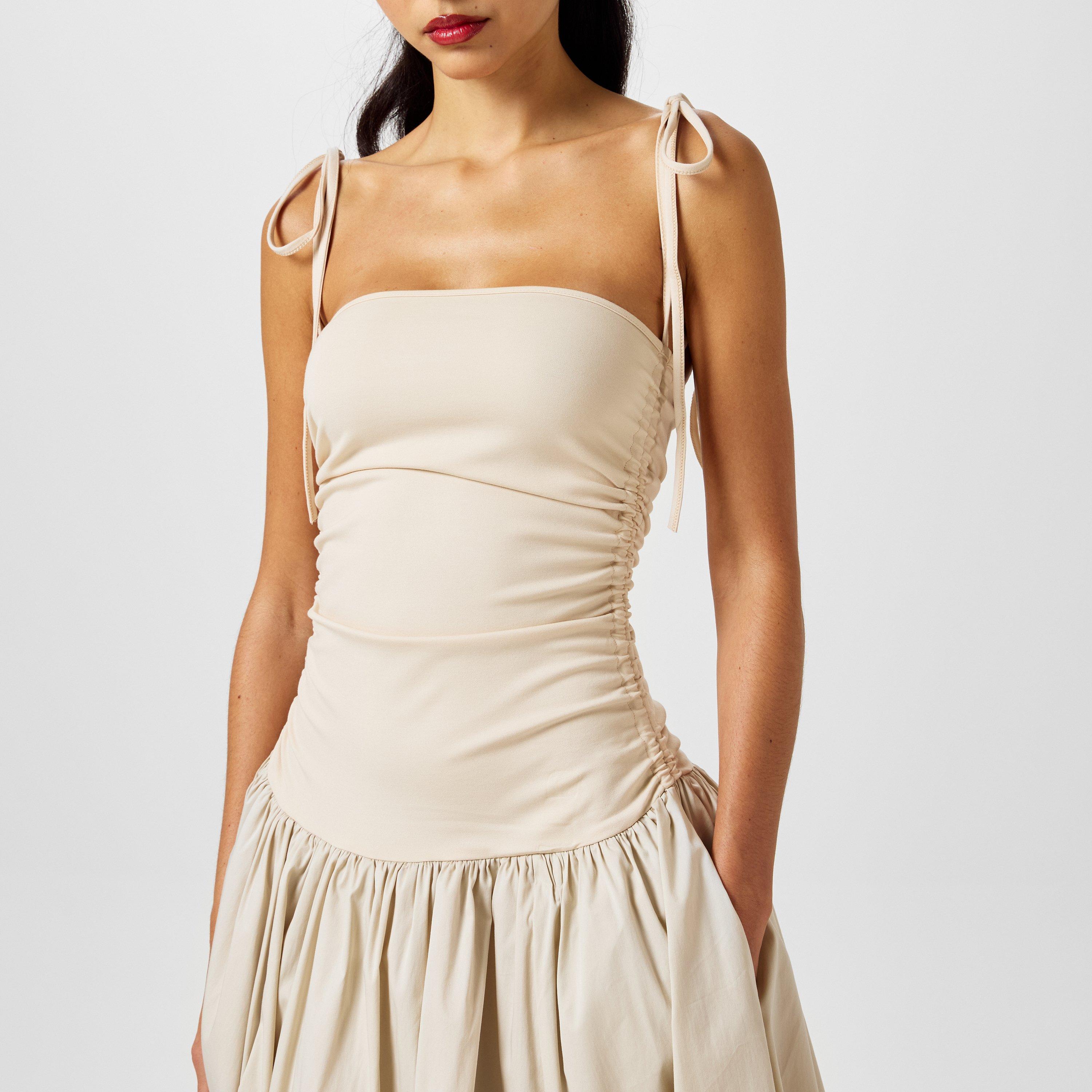 Milk - AmyLynn - Women's Amy Lynn Alexa Shoulder Tie Ultra Mini Peplum Dress - 5