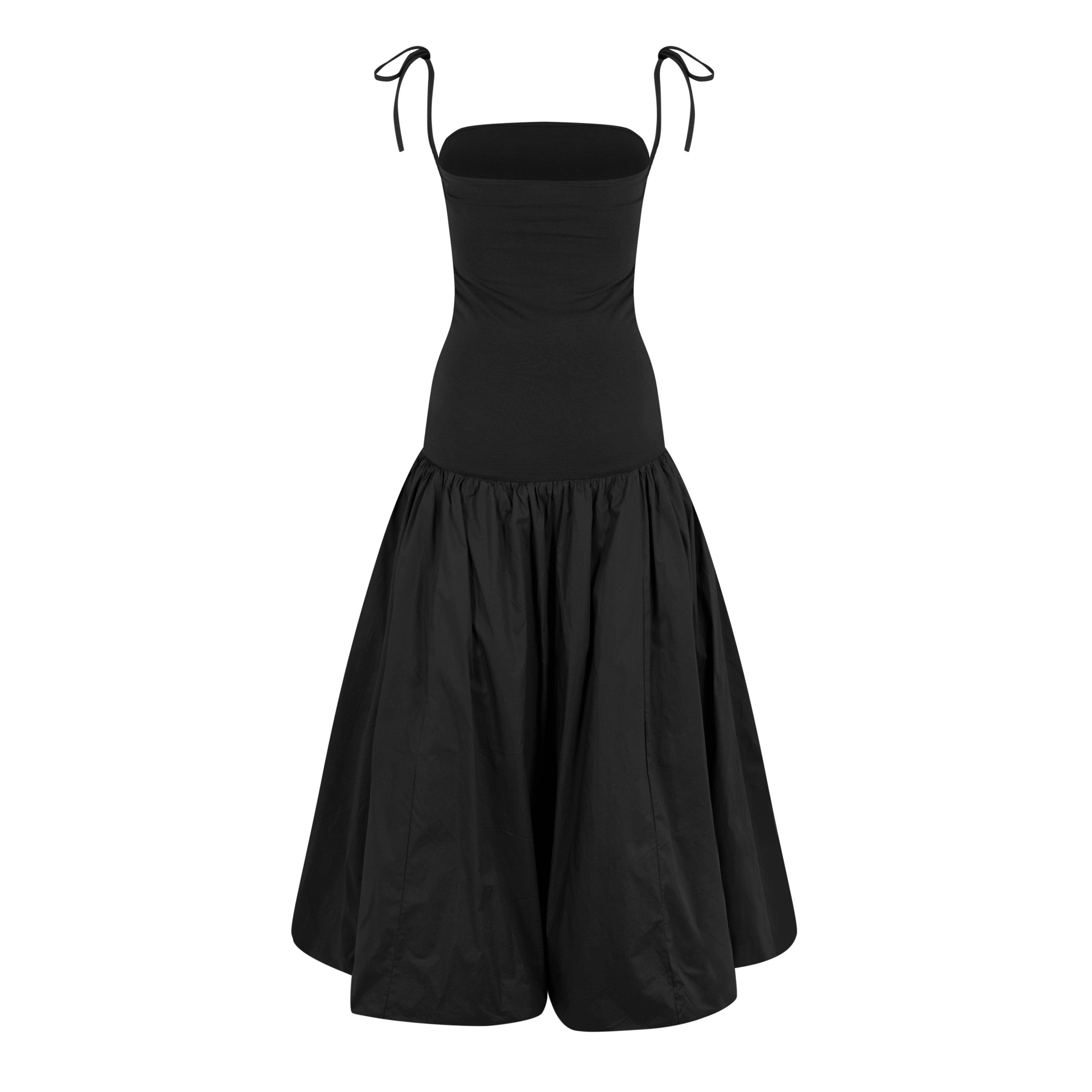Black - AmyLynn - Women's Amy Lynn Alexa Shoulder Tie Ultra Mini Peplum Dress - 8