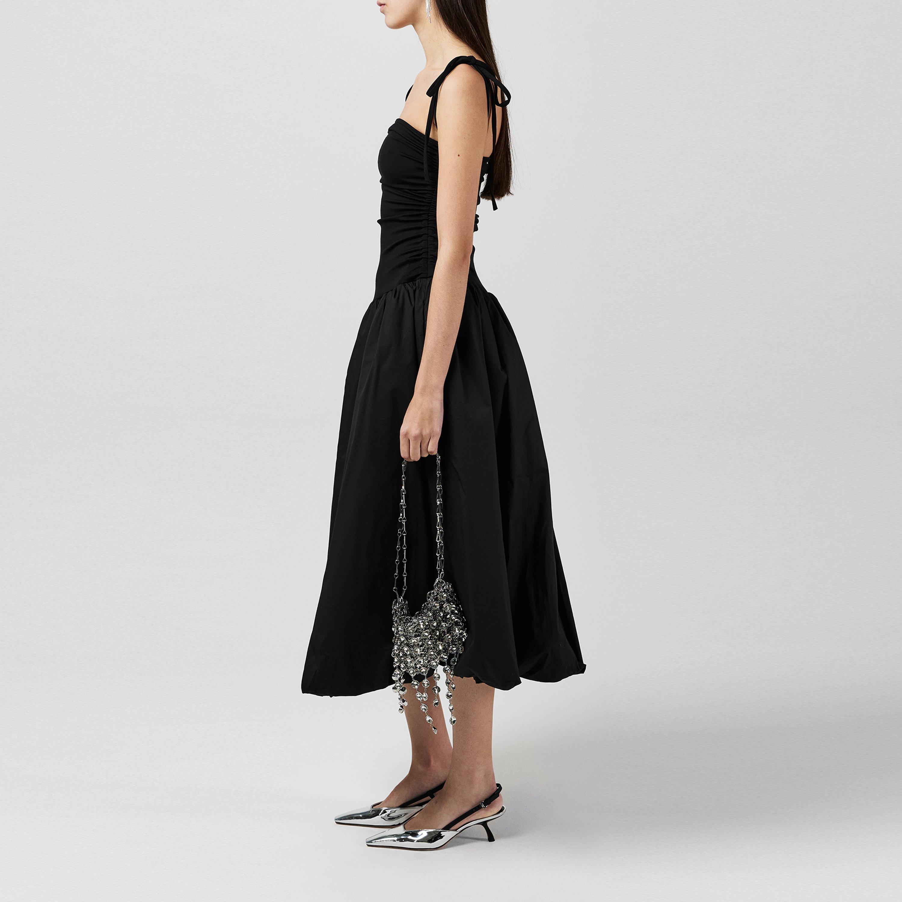 Black - AmyLynn - Women's Amy Lynn Alexa Shoulder Tie Ultra Mini Peplum Dress - 6