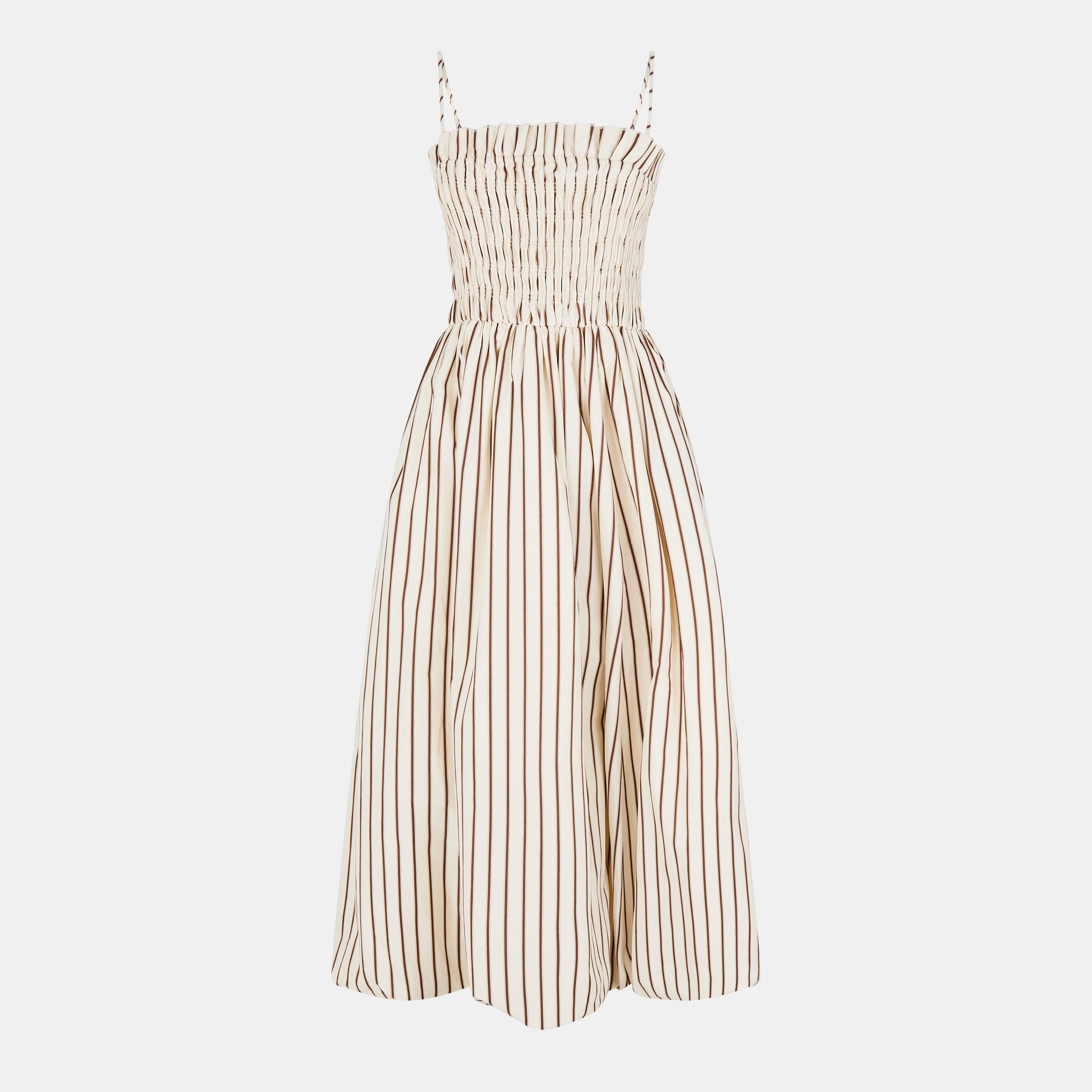 Beige Stripe - AmyLynn - Women's Polly Long Maxi Dress - 1
