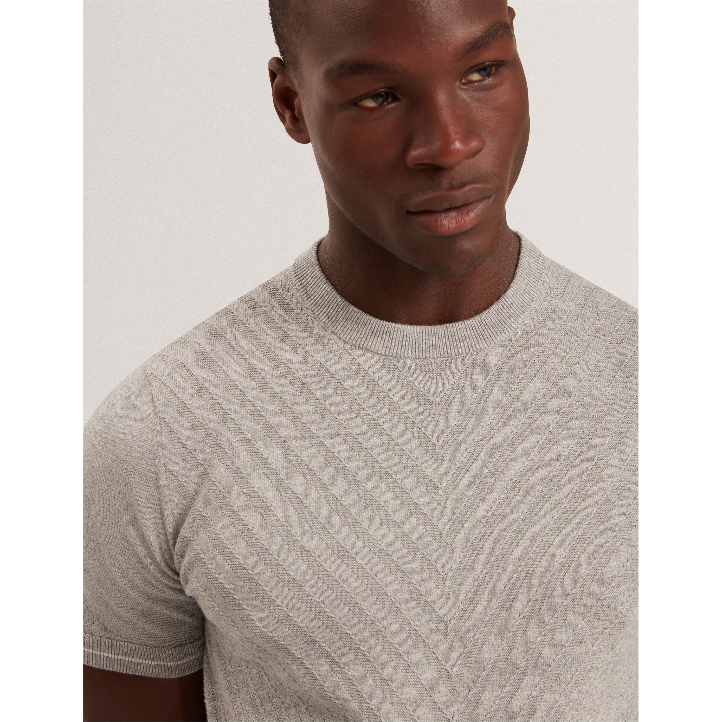 Lt-Grey - Ted Baker - Ted Stitch Tshirt Sn61 - 4