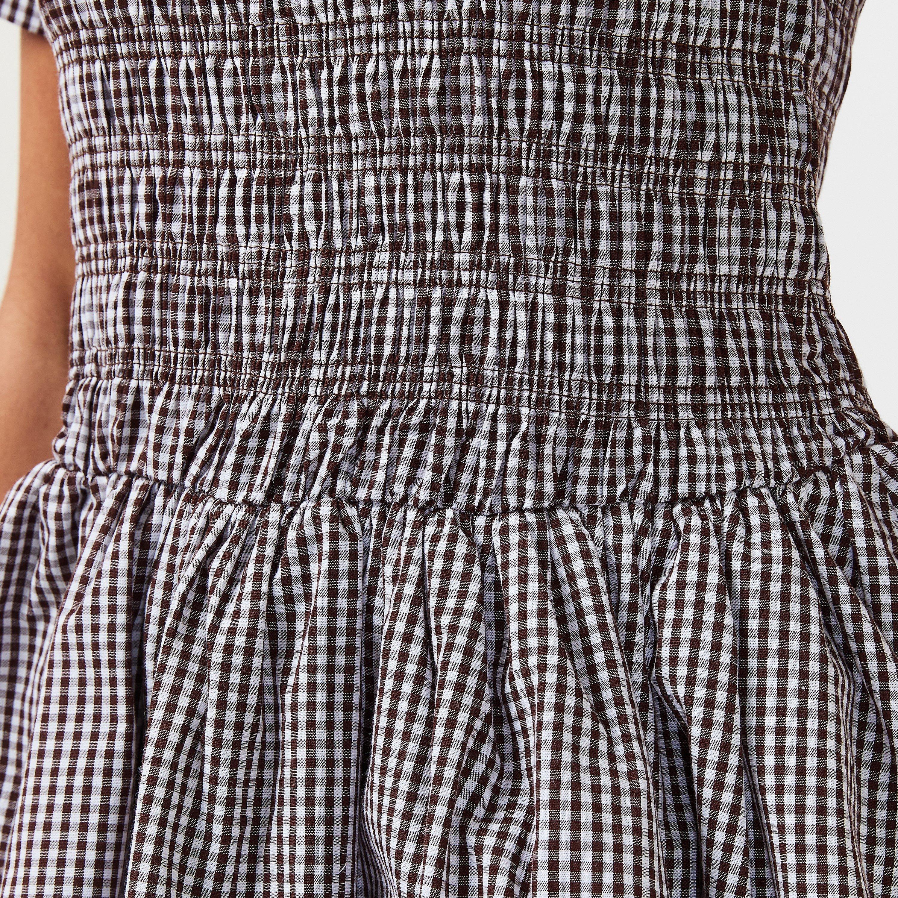 Brown Check - AmyLynn - Women's Elenor Mini Dress - 5