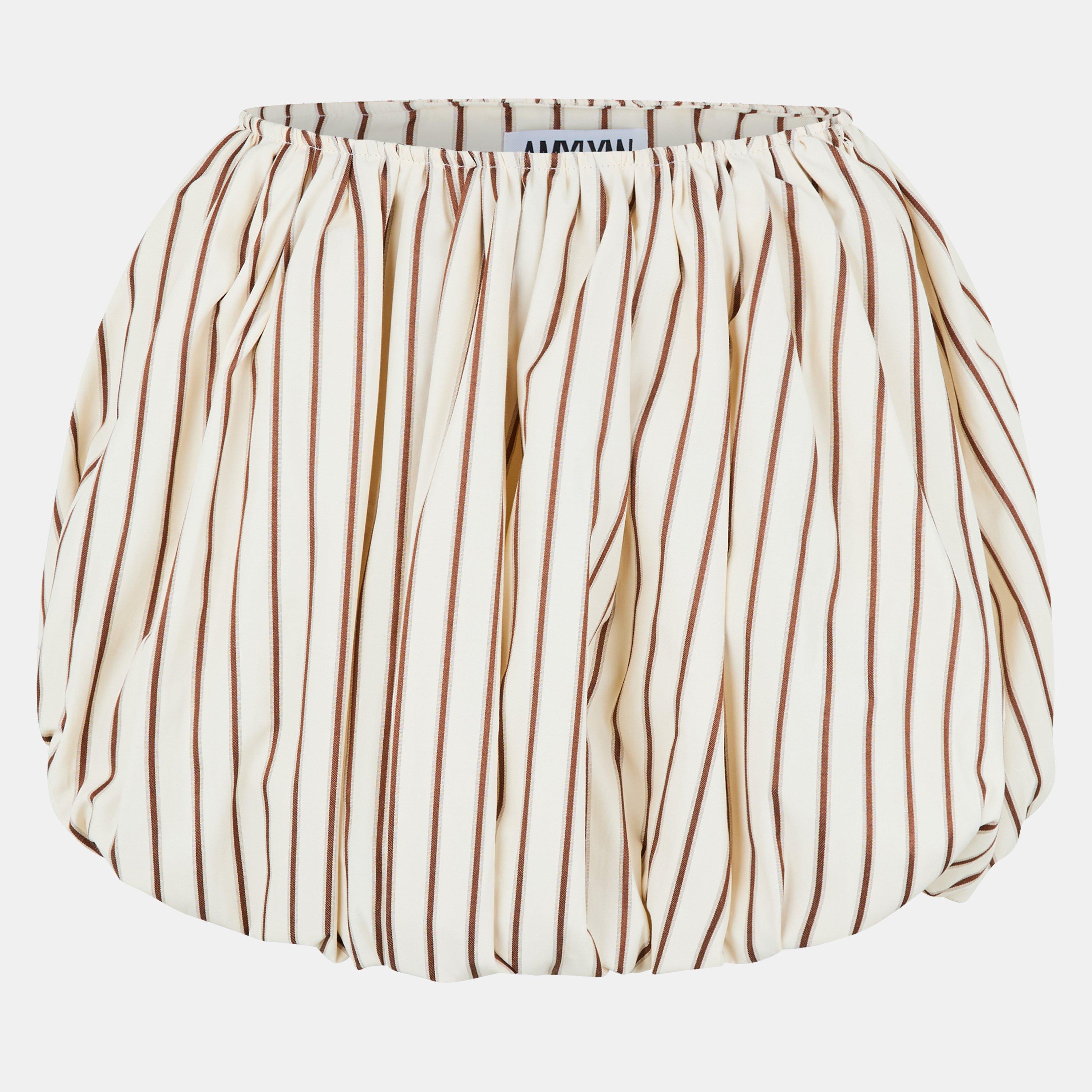 Beige Stripe - AmyLynn - Women's Claudia Balloon Skirt - 1