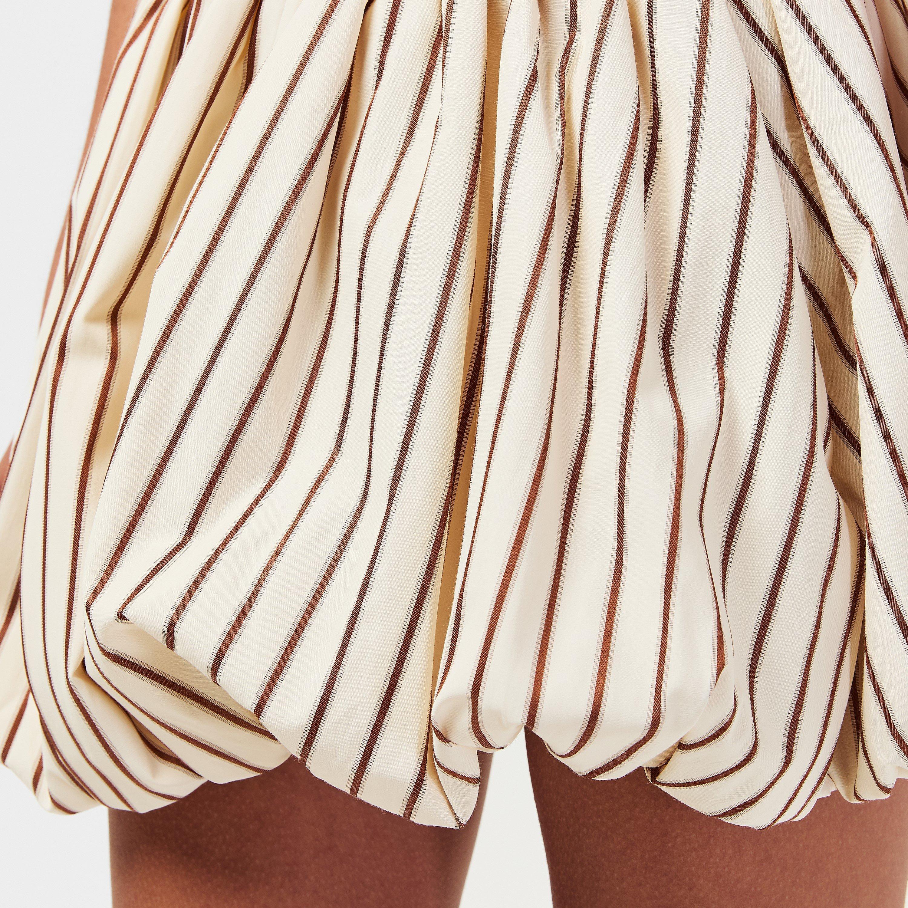 Beige Stripe - AmyLynn - Women's Claudia Balloon Skirt - 5
