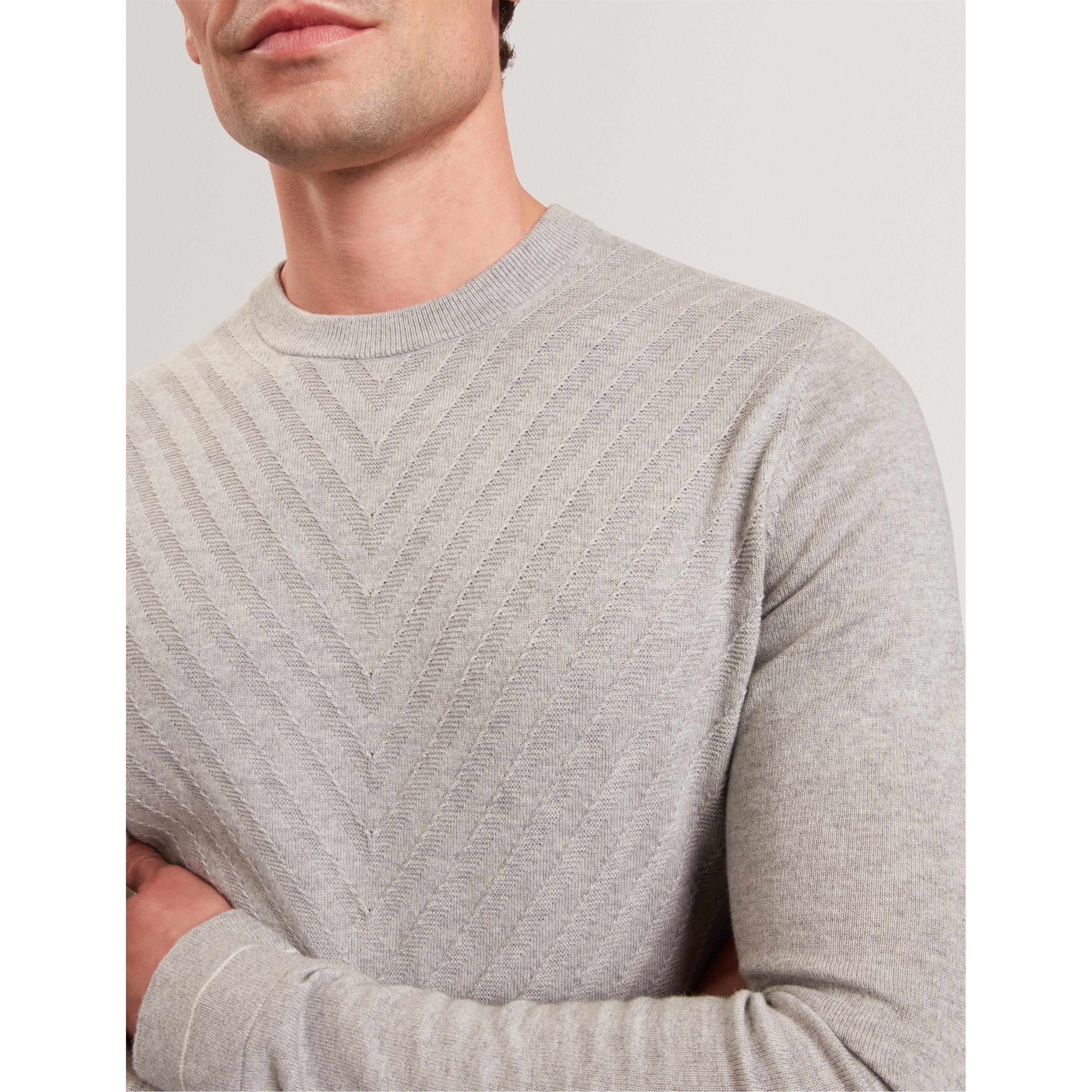 Lt-Grey - Ted Baker - Ted LS Stitch Jumper Sn61 - 4