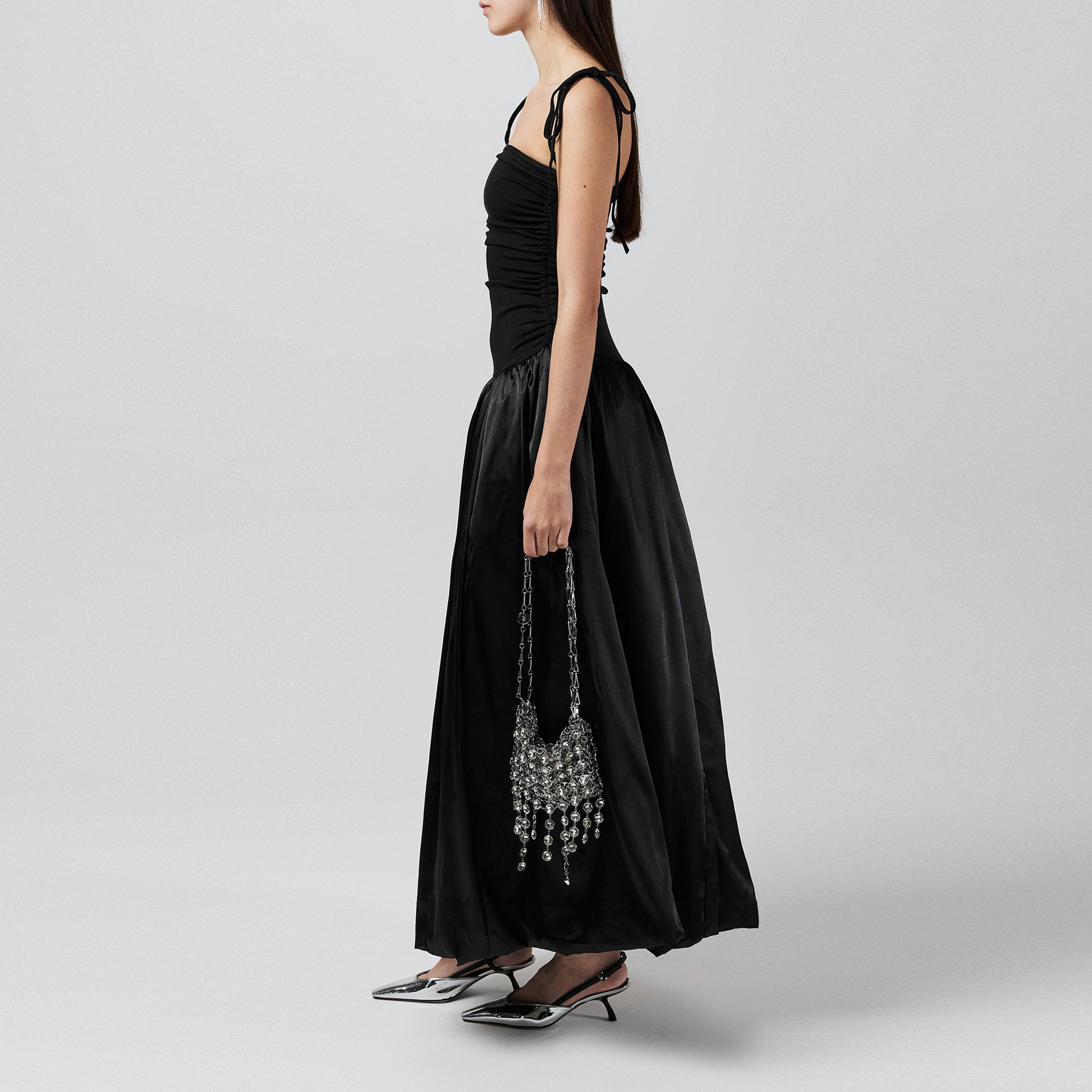 Black - AmyLynn - Women's Alexa Satin Tie Peplum Dress - 2