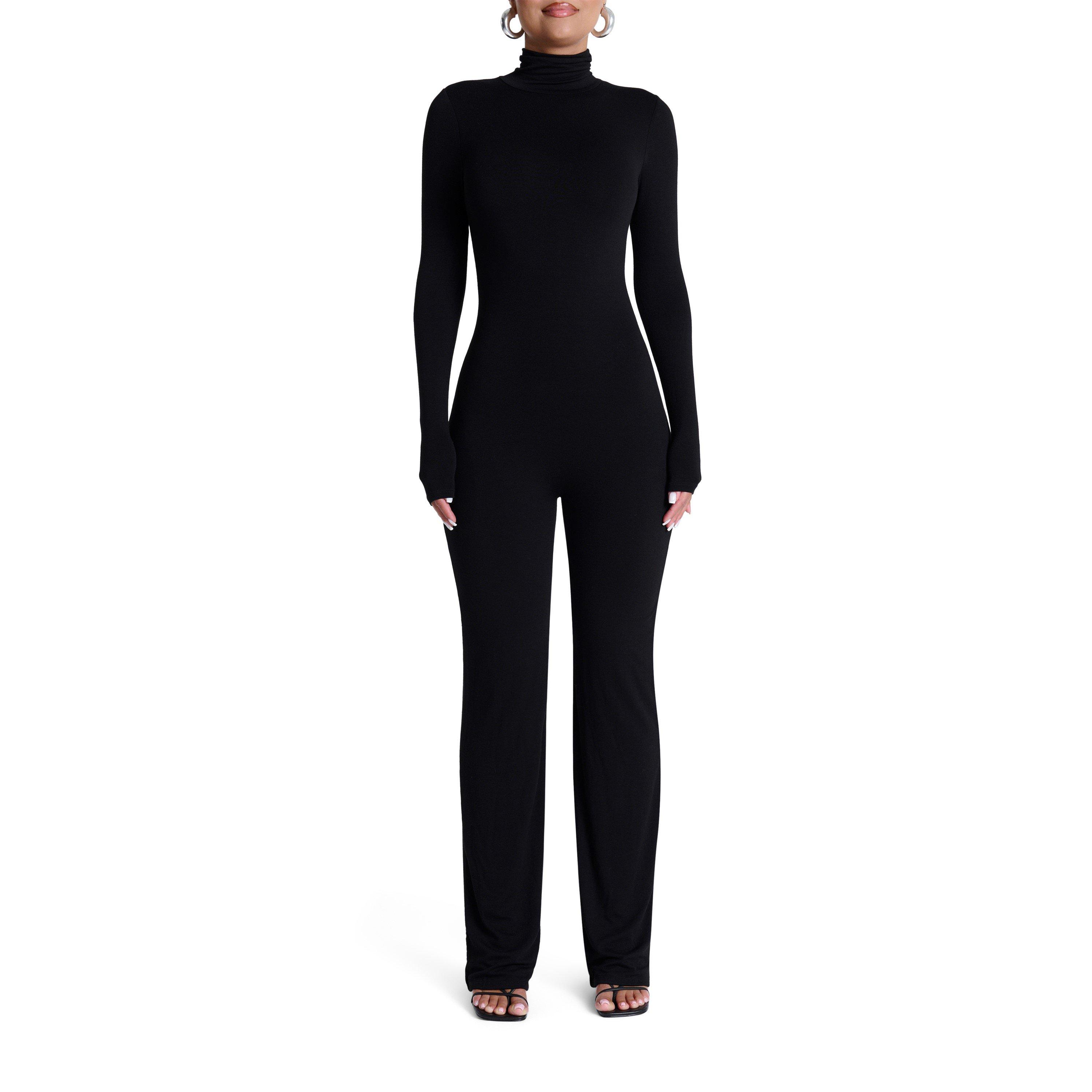 Black - Naked Wardrobe - Sculpt Straight Leg Jumpsuit - 1
