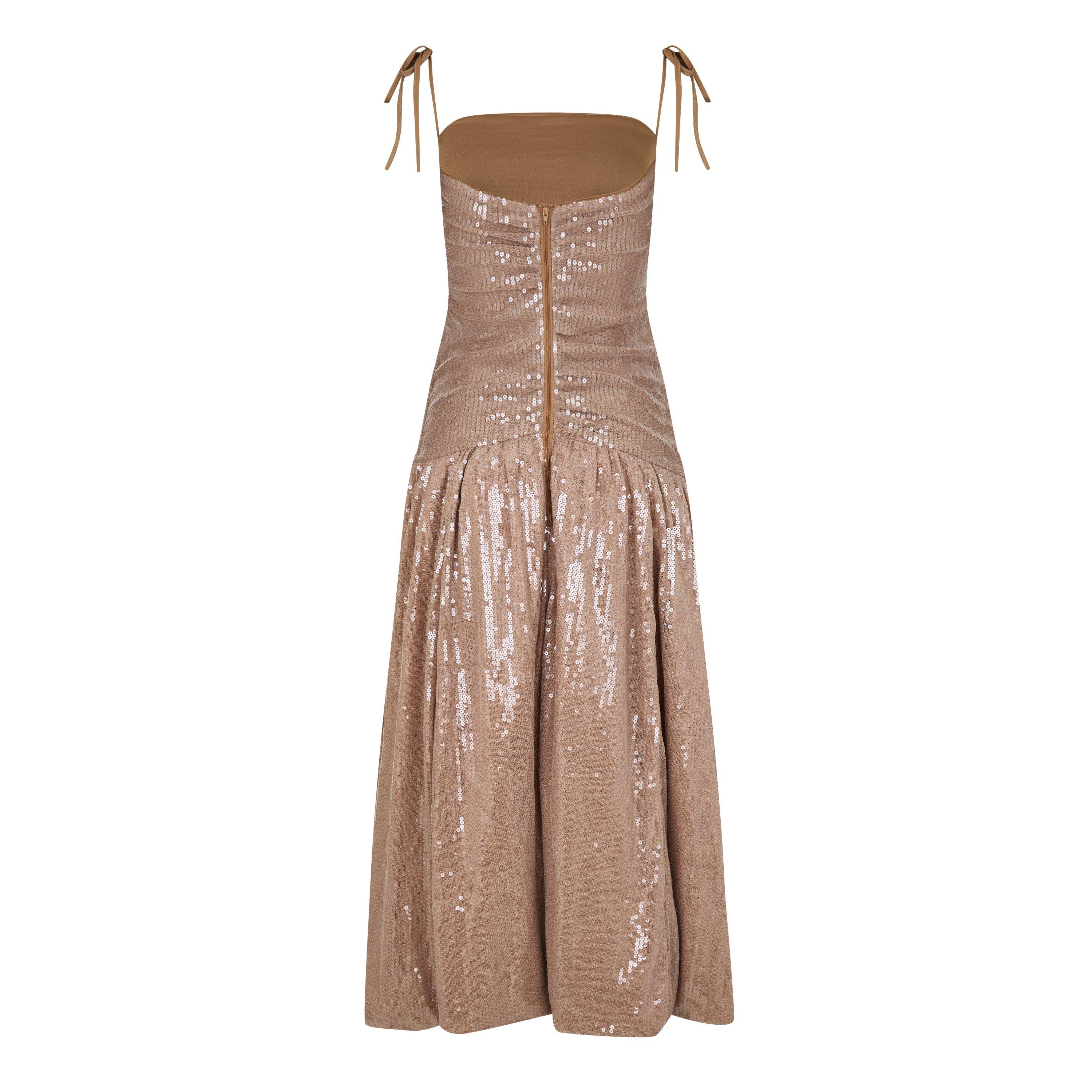 Champagne - AmyLynn - Women's Alexa Sequin Peplum Dress - 6