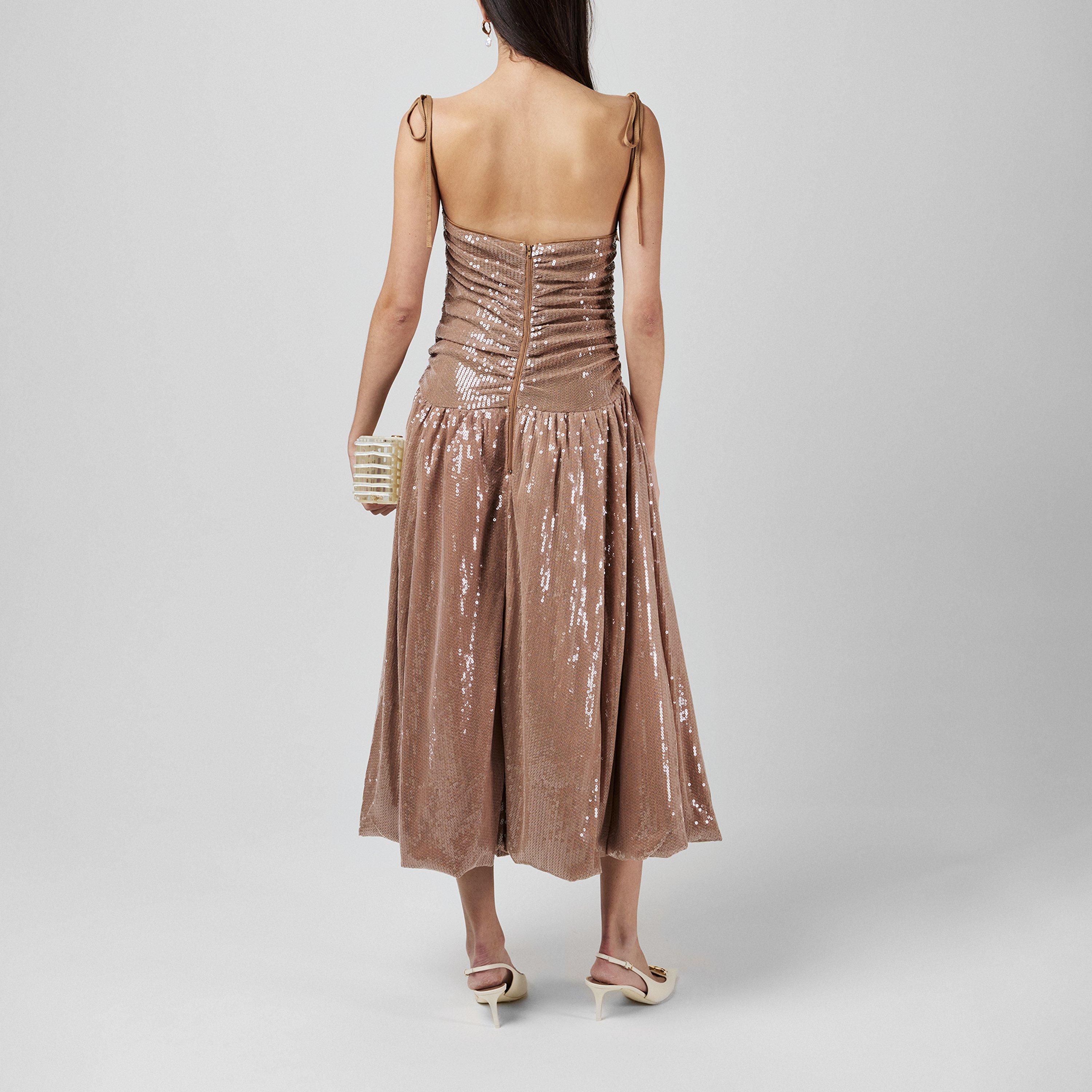 Champagne - AmyLynn - Women's Alexa Sequin Peplum Dress - 3