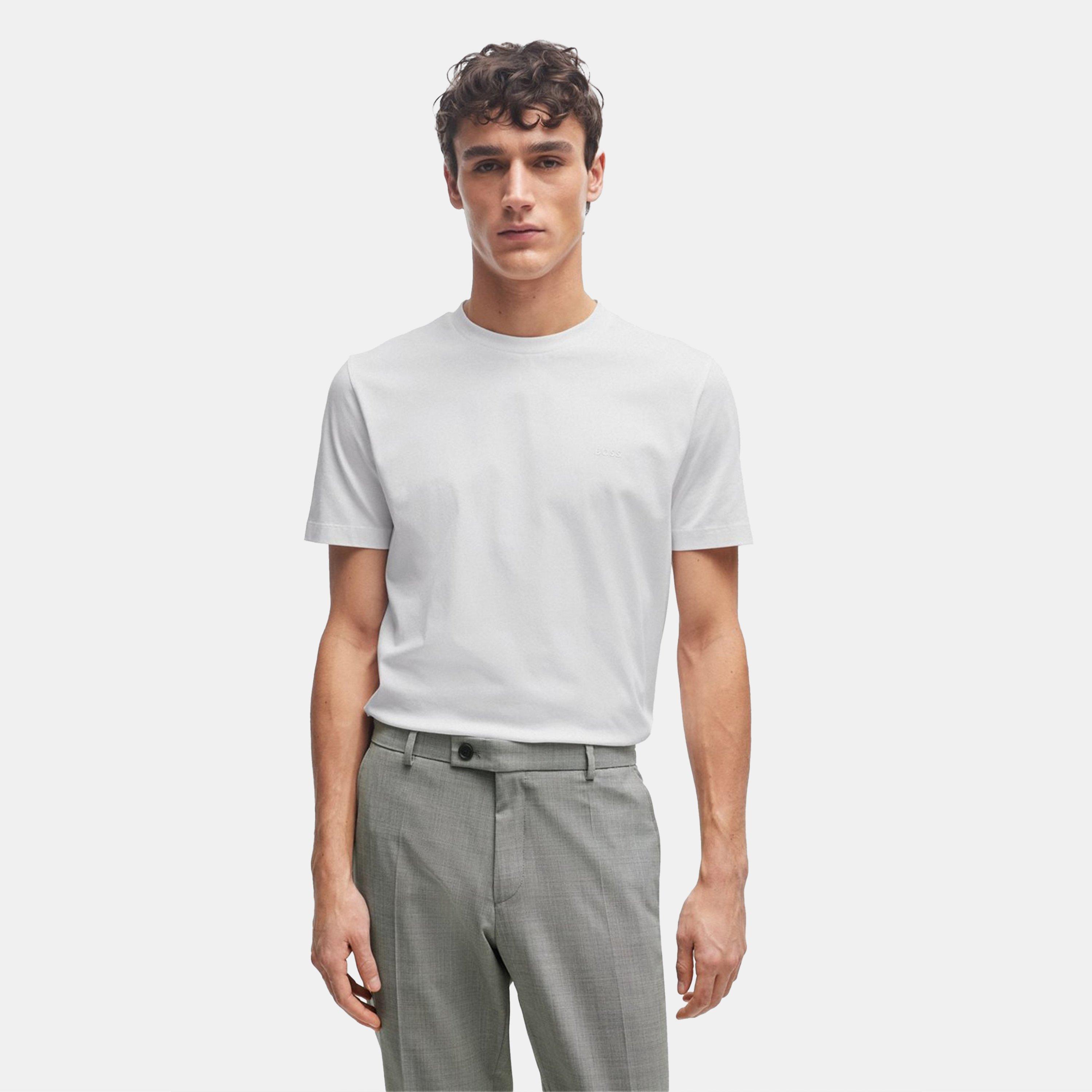 White 100 - Boss - Men's HBB Thompson Tonal Logo T-Shirt - 2