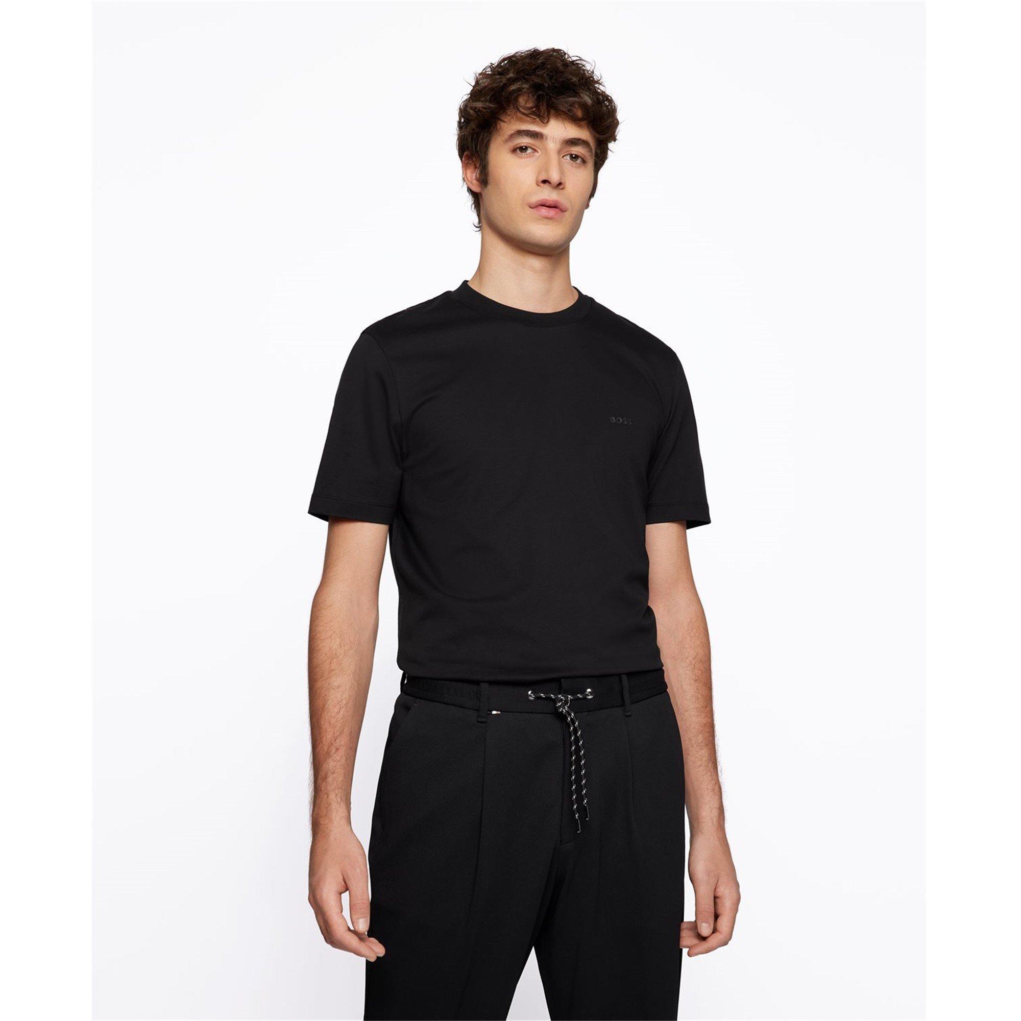 Black 001 - Boss - Men's HBB Thompson Tonal Logo T-Shirt - 3