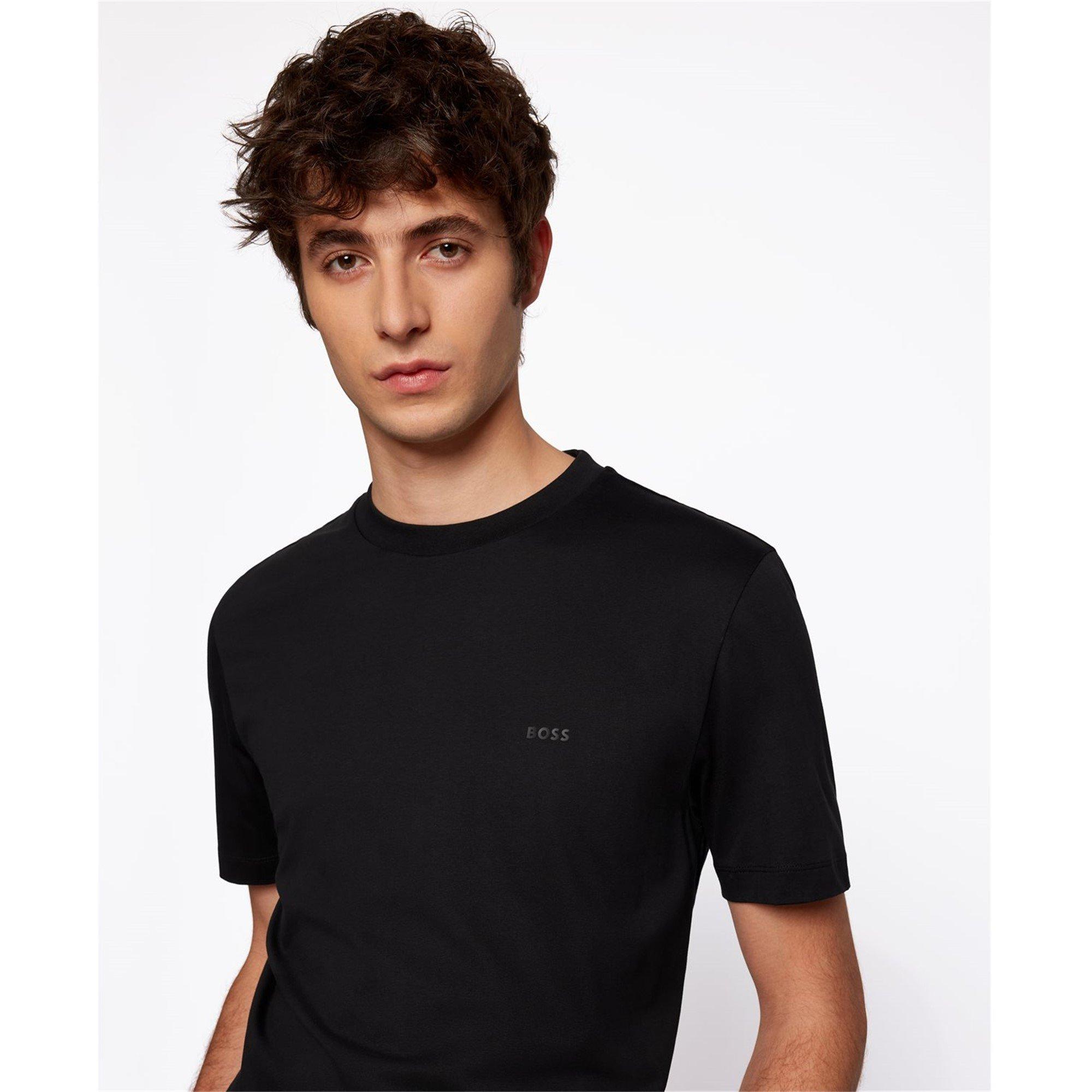 Black 001 - Boss - Men's HBB Thompson Tonal Logo T-Shirt - 5