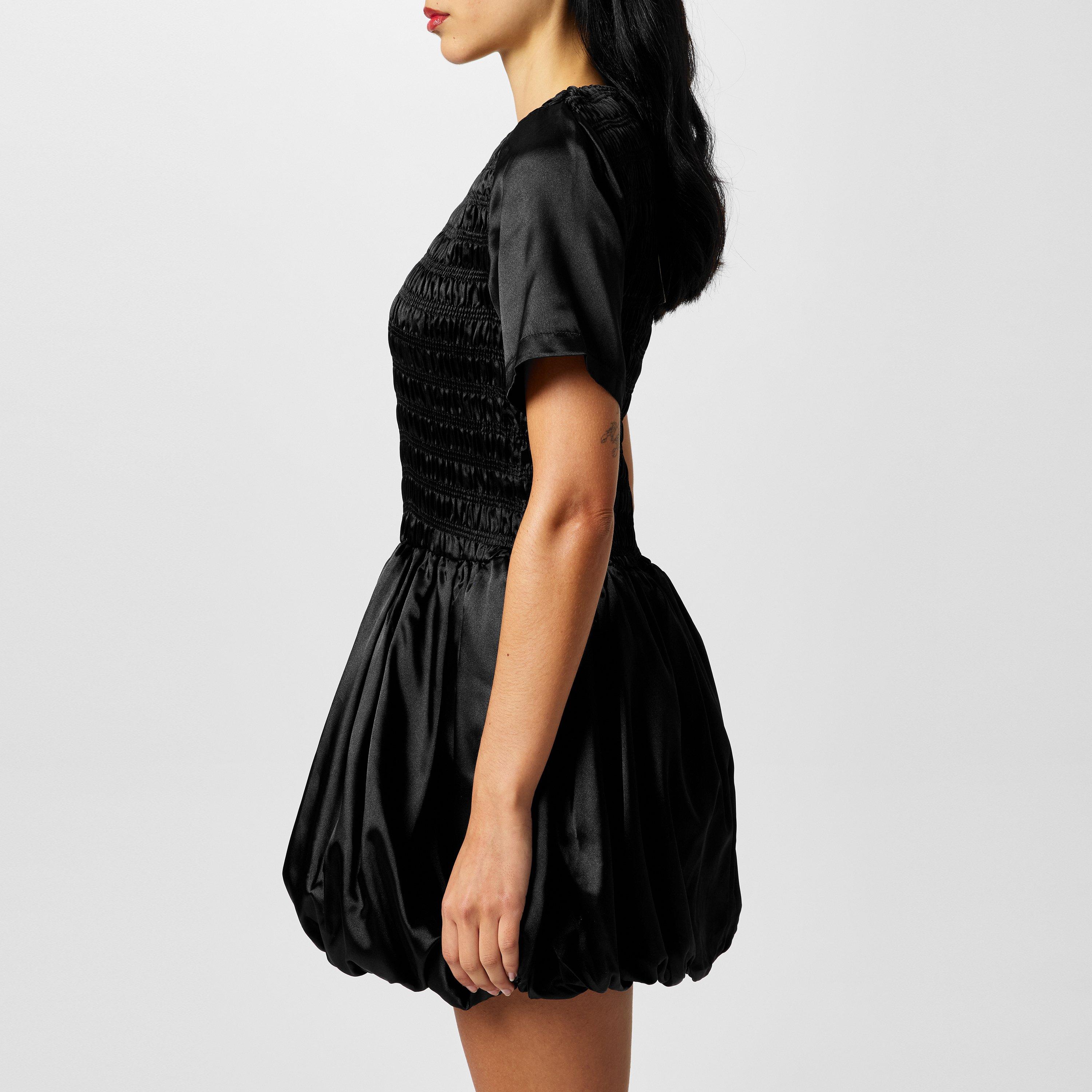 Black - AmyLynn - Women's Eleanor Shirred Mini Peplum Dress - 2