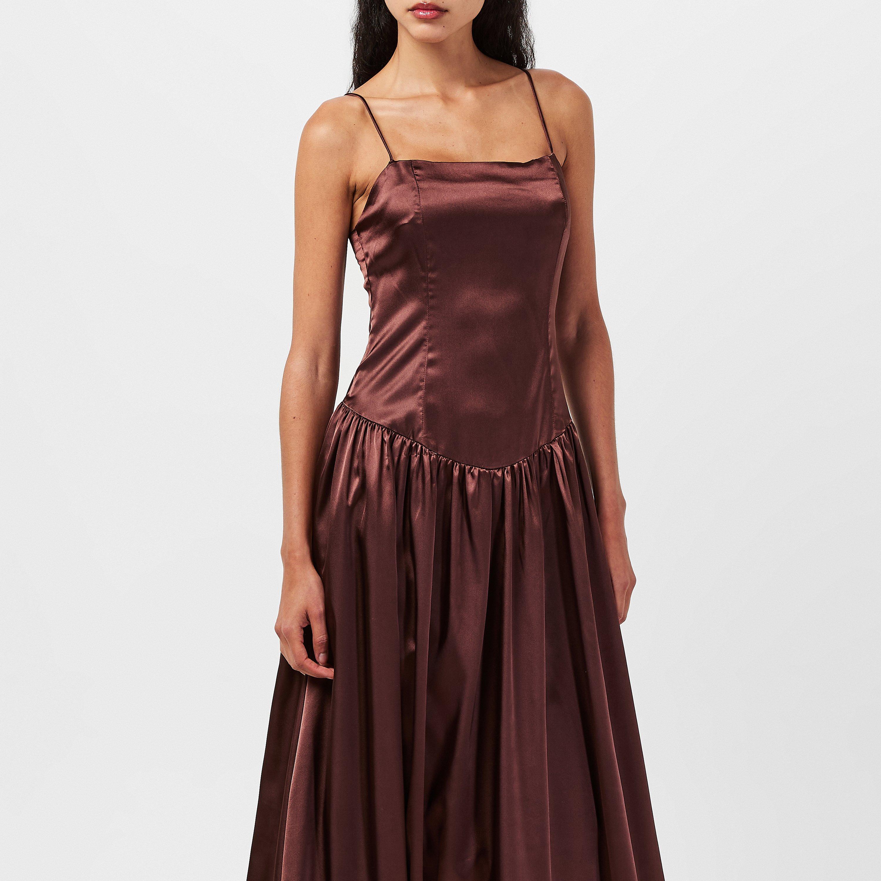 Chocolate - AmyLynn - Women's Alexa Satin Maxi Dress - 3