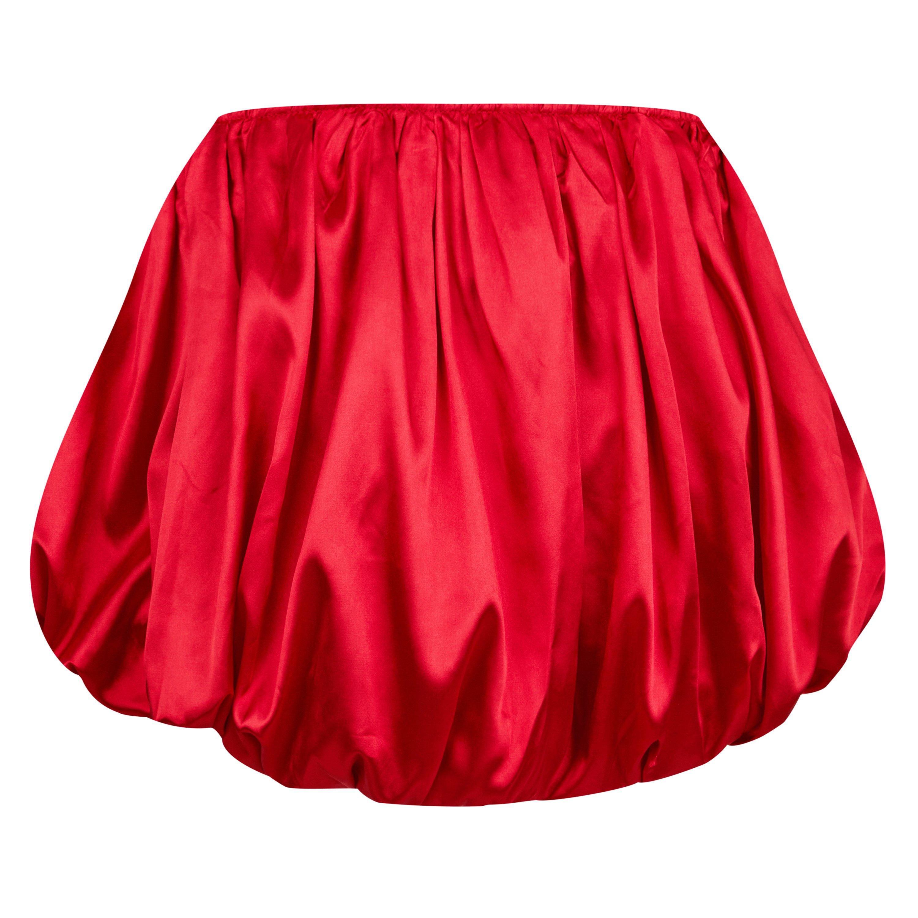 Red - AmyLynn - Women's Satin Mini Balloon Skirt - 6