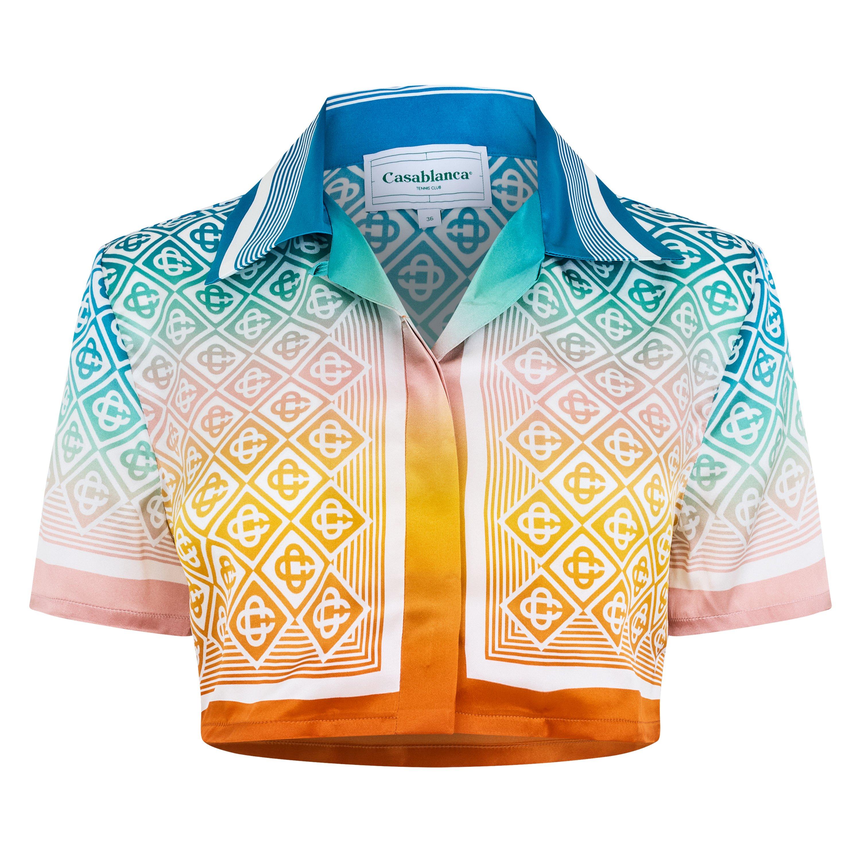 Diamond Mono - Casablanca - Cropped Silk Shirt - 5