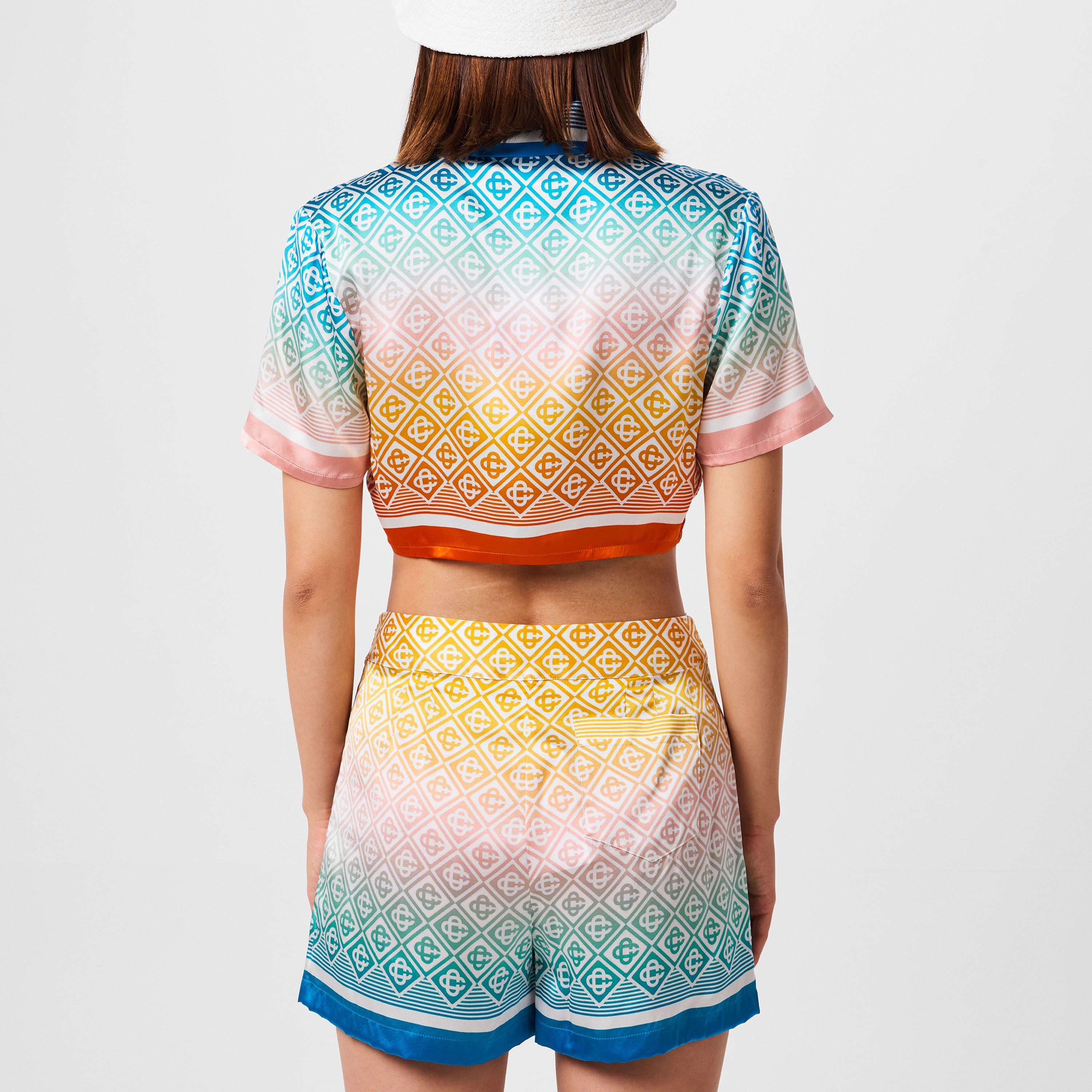 Diamond Mono - Casablanca - Cropped Silk Shirt - 3