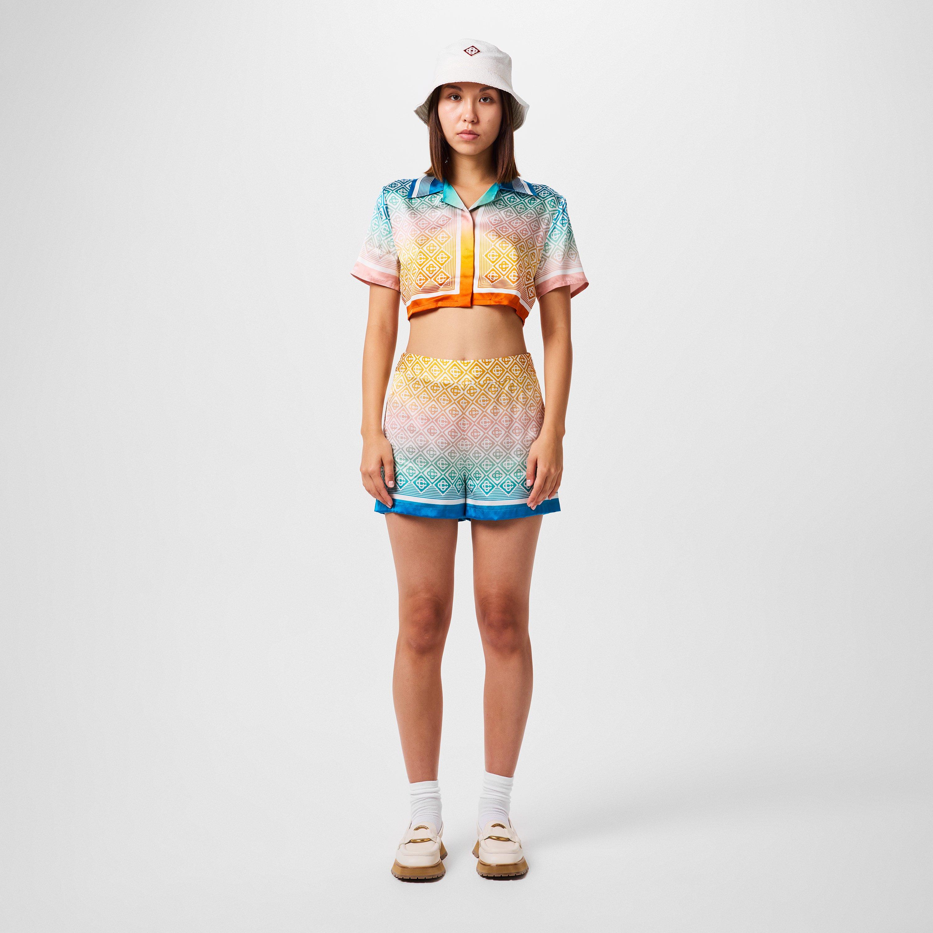 Diamond Mono - Casablanca - Cropped Silk Shirt - 4