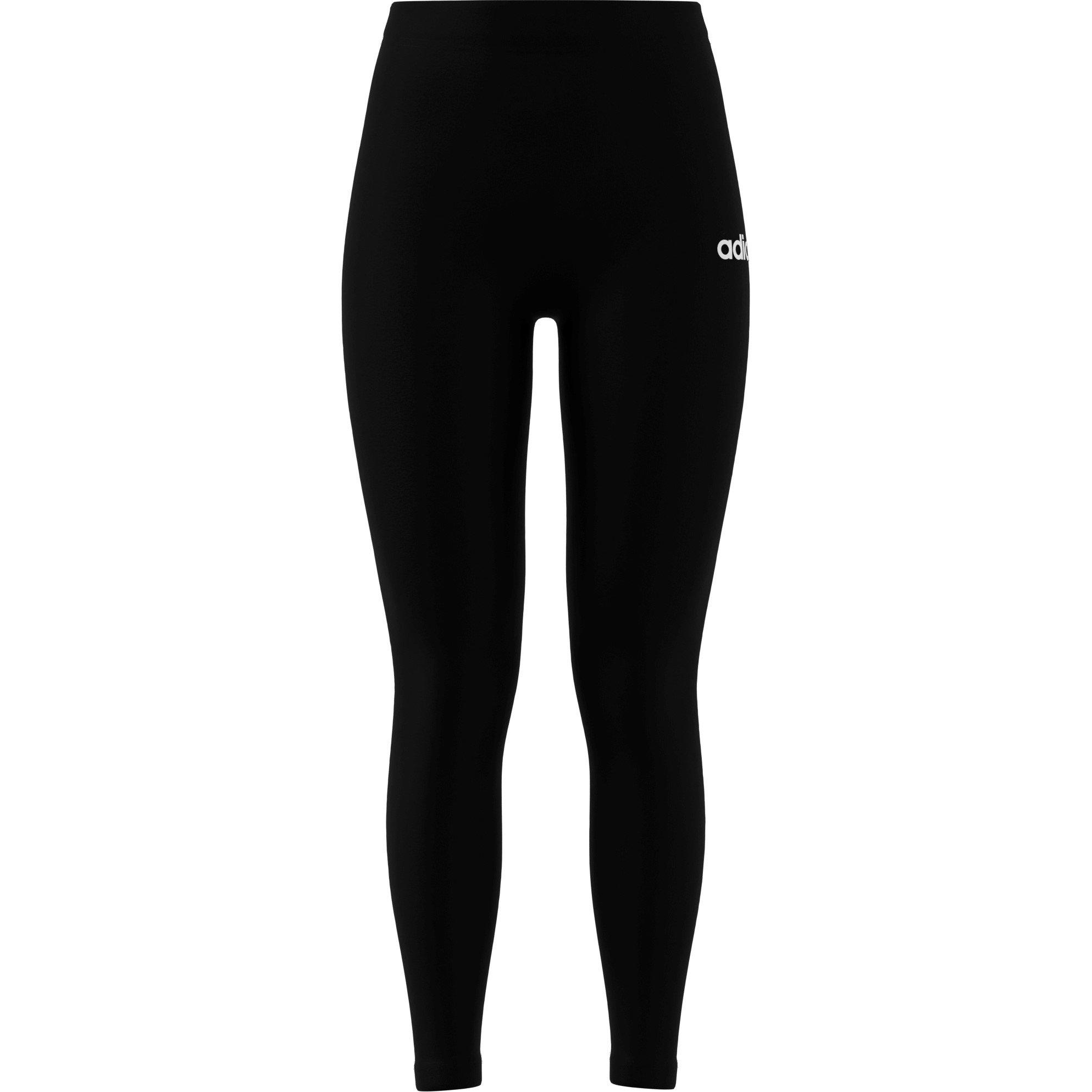 Black/White - adidas - Essentials Linear Cotton Leggings Womens - 1