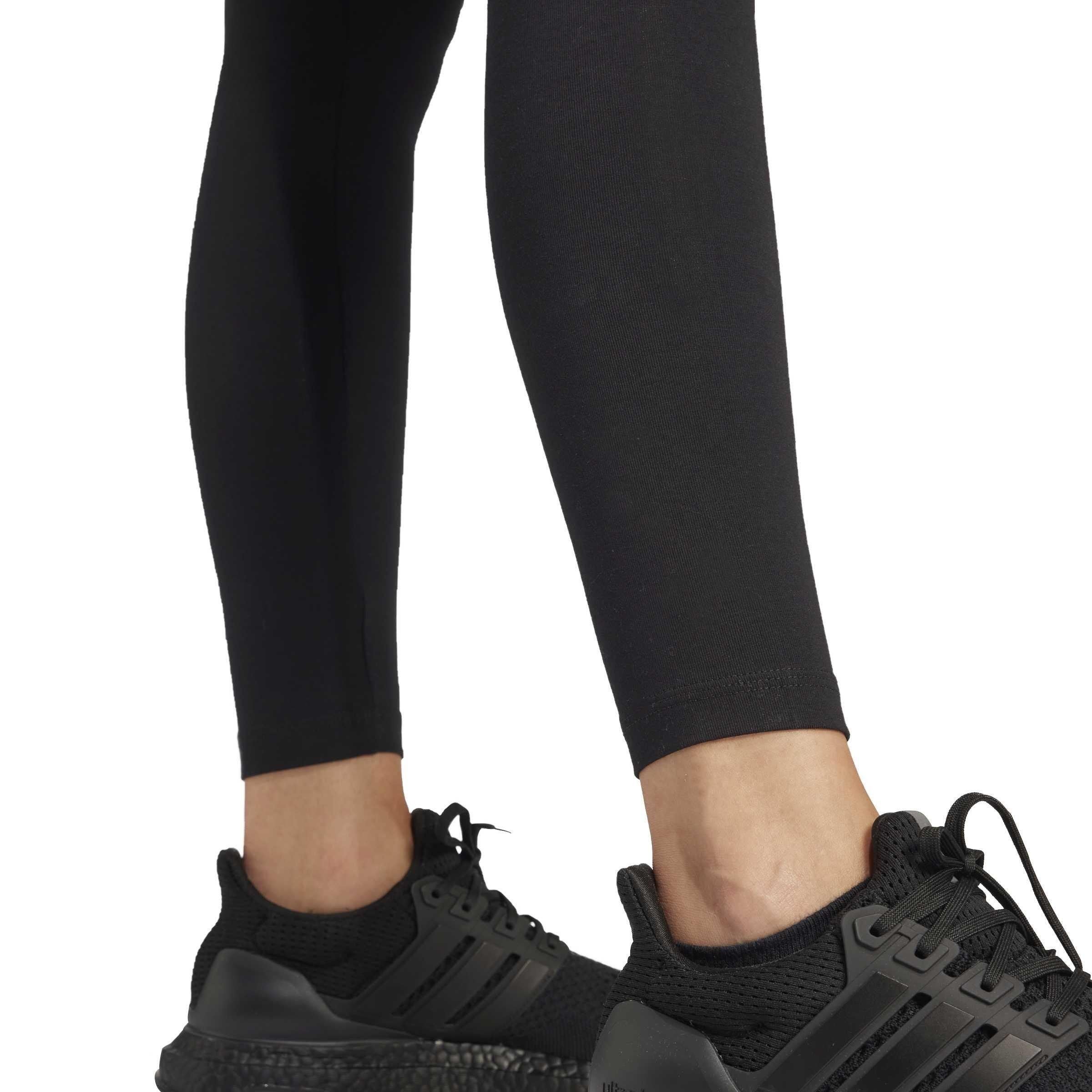Noir/Blanc - adidas - Essentials Linear Cotton Leggings Womens - 5