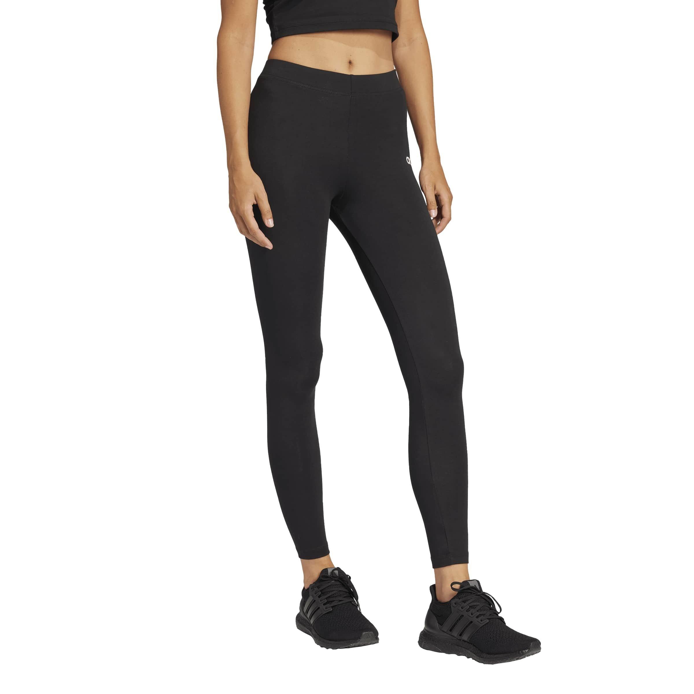 Noir/Blanc - adidas - Essentials Linear Cotton Leggings Womens - 6