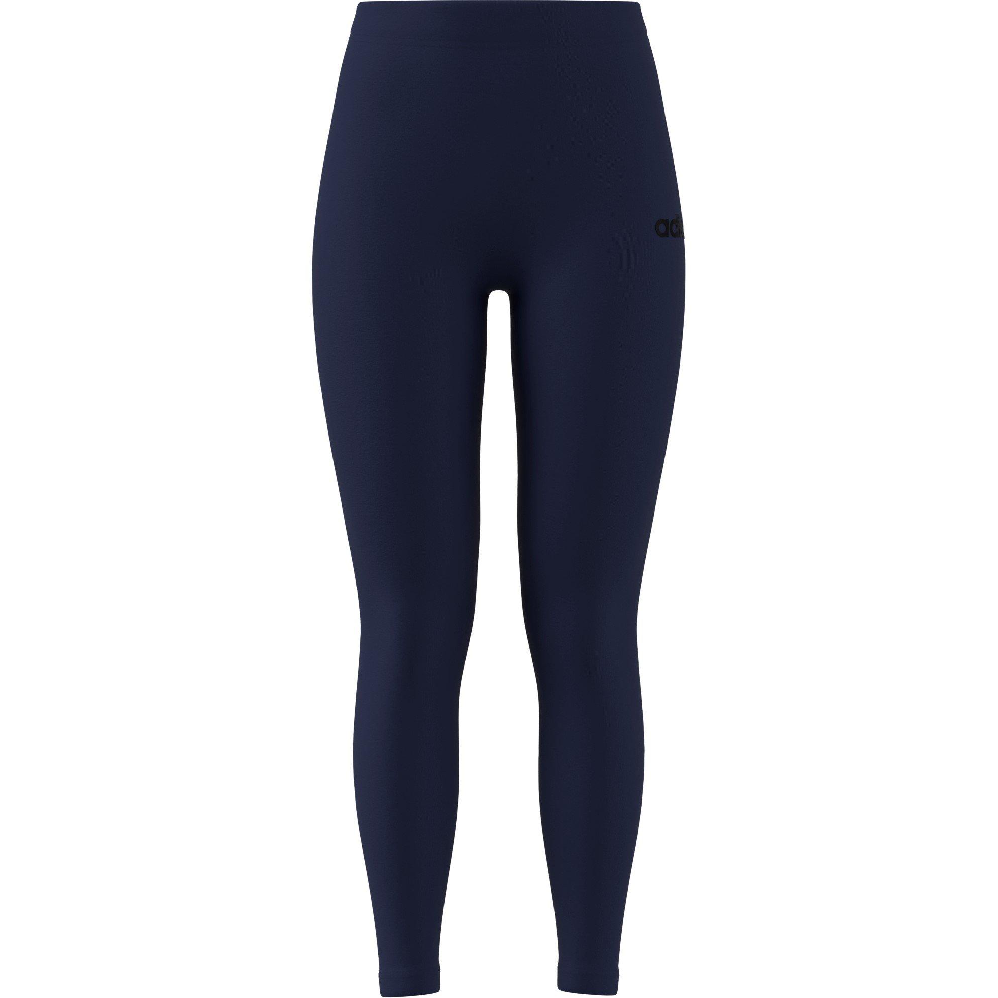 Navy/White - adidas - Essentials Linear Cotton Leggings Womens - 1