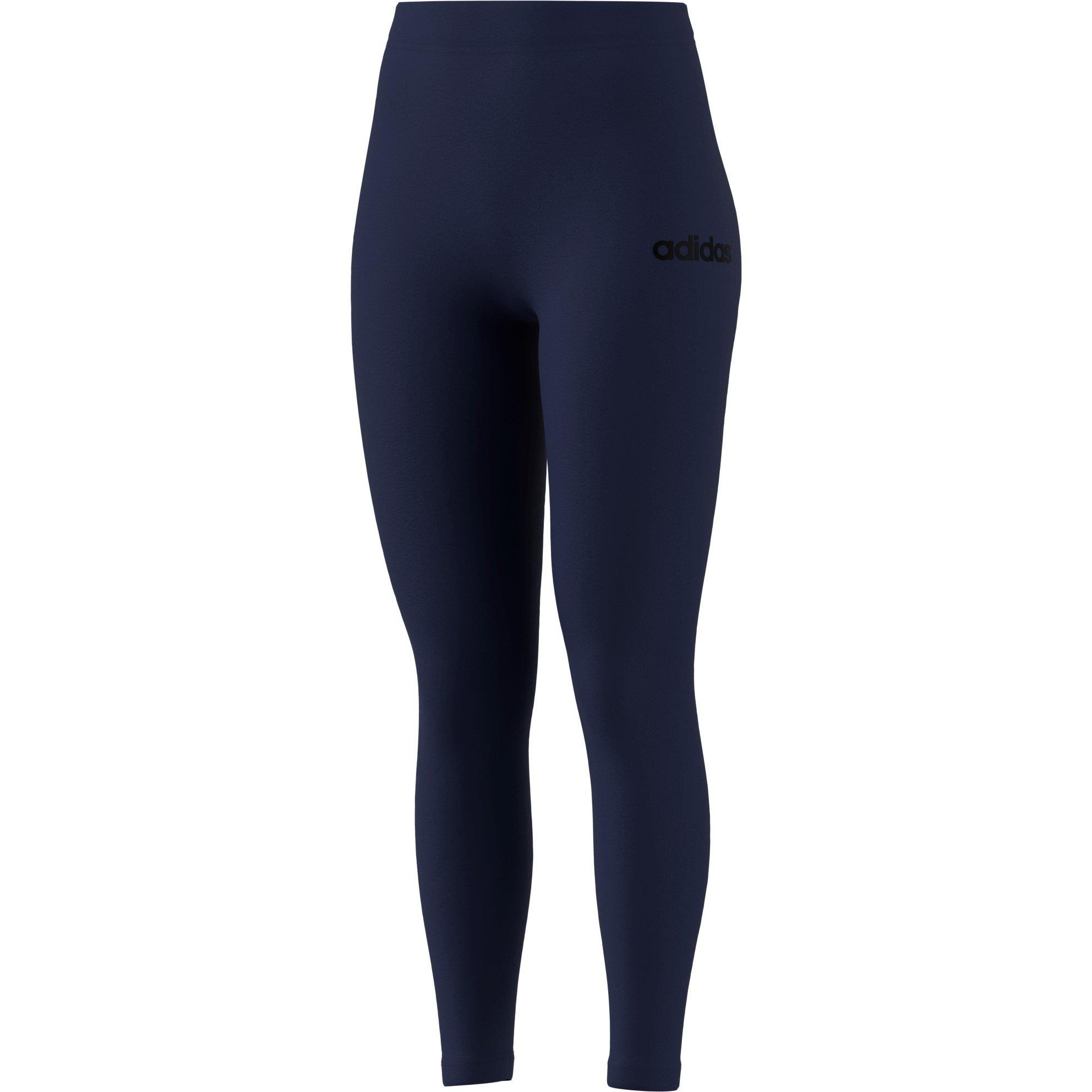 Navy/White - adidas - Essentials Linear Cotton Leggings Womens - 3