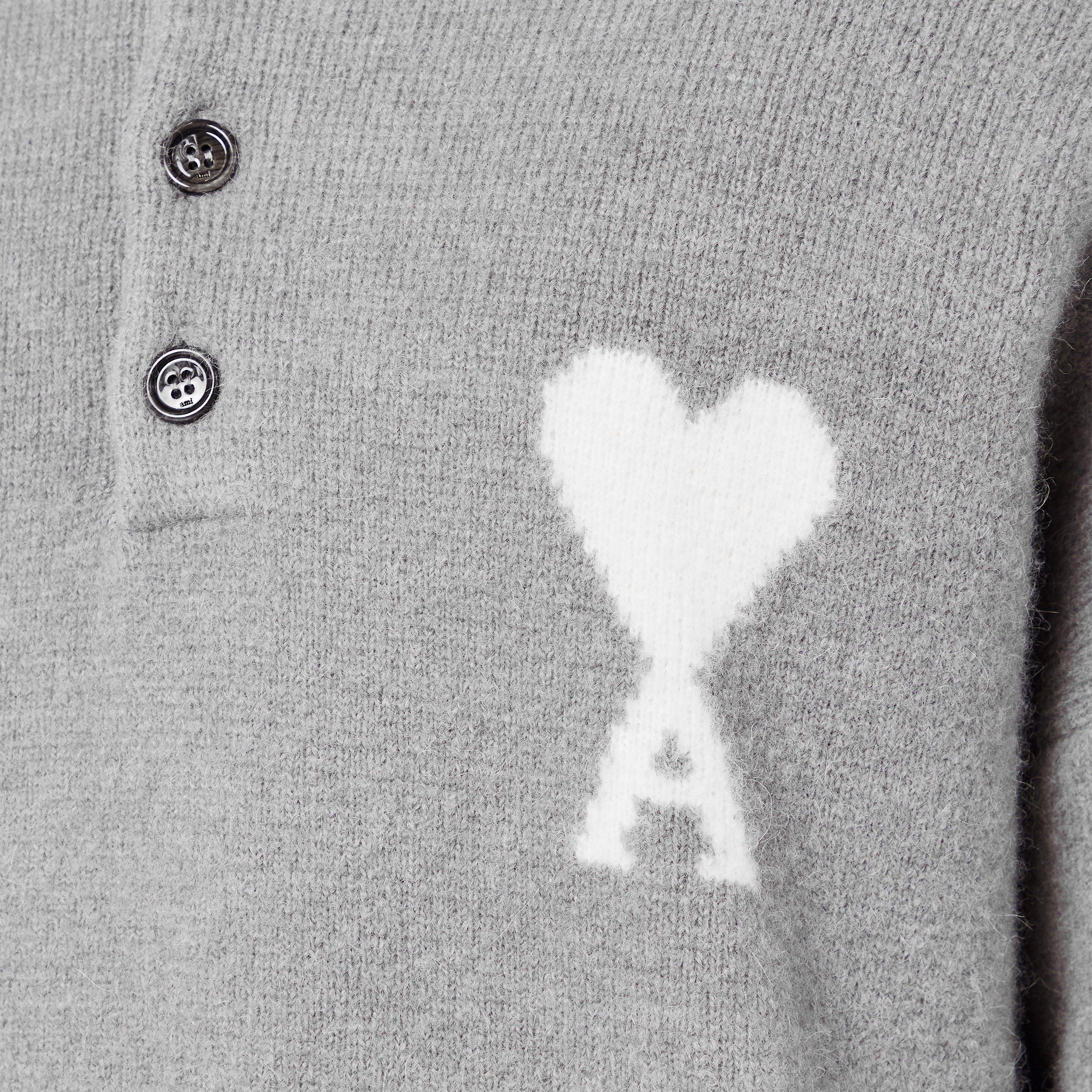 Grey/Ecru 058 - Ami Paris - Ami ADC Knit Polo Sn54 - 5
