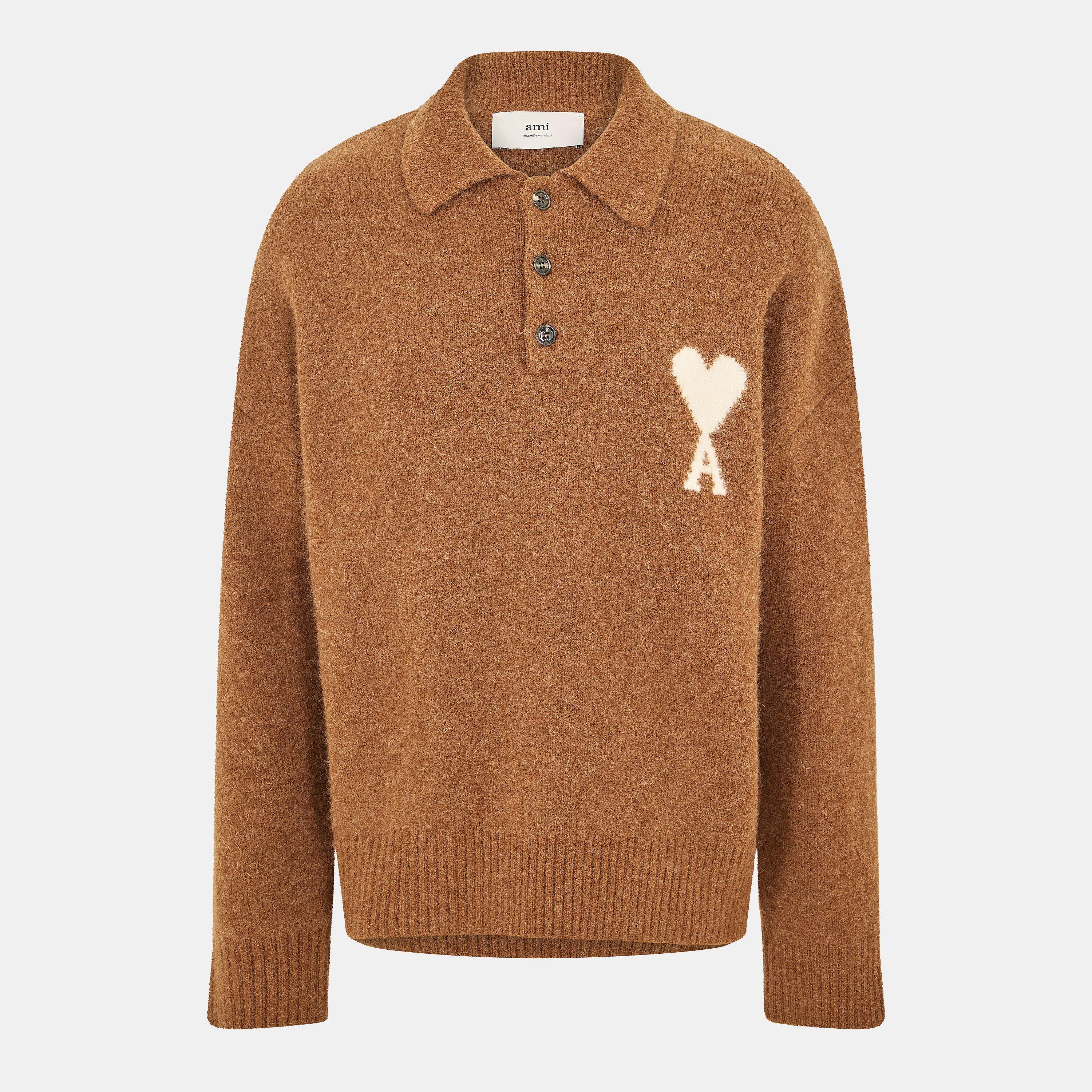 Noisette 217 - Ami Paris - Men's ADC Knitted Long Sleeve Polo Shirt - 1