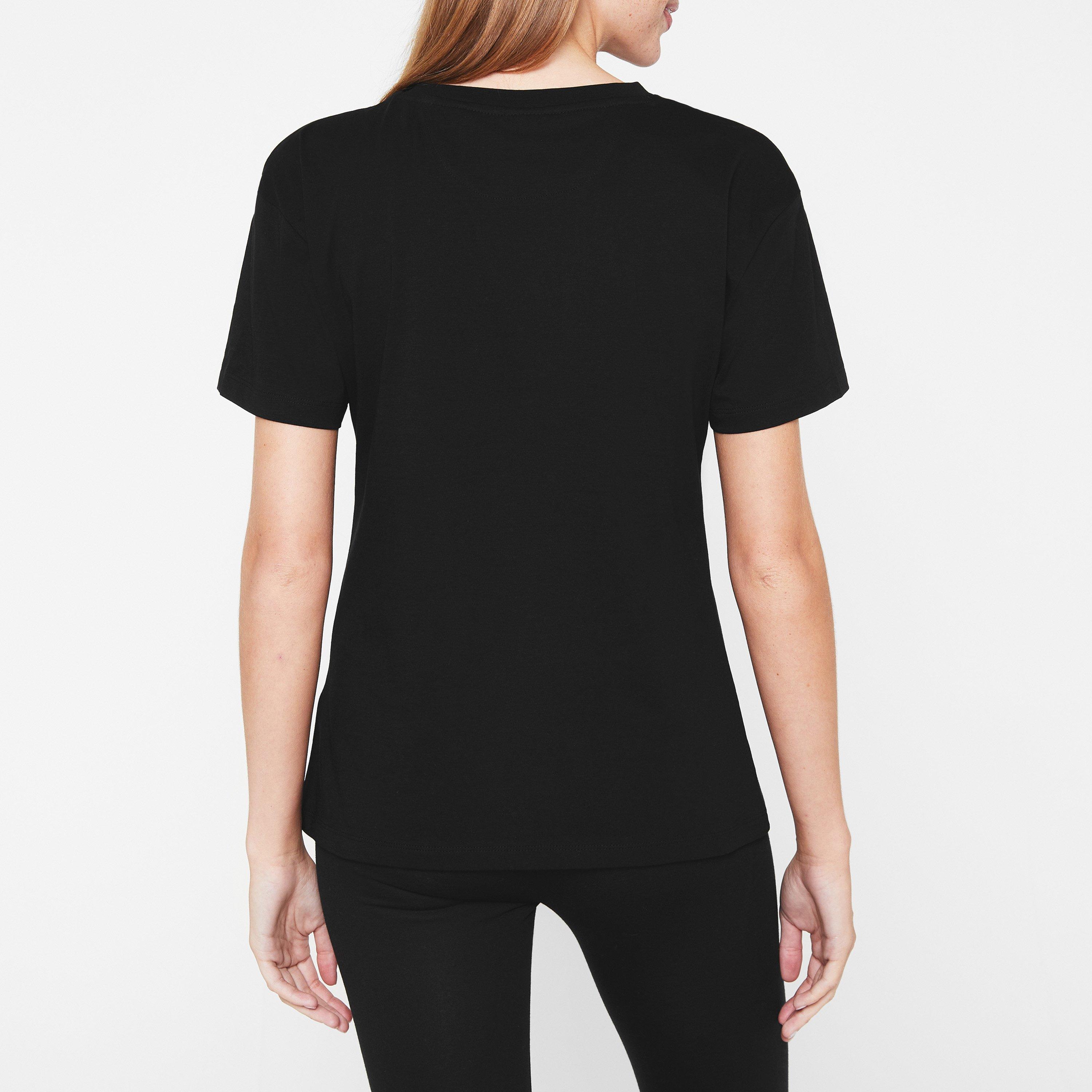 Black 001 - Hugo - Hugo Demali Glitter T-Shirt Womens - 3