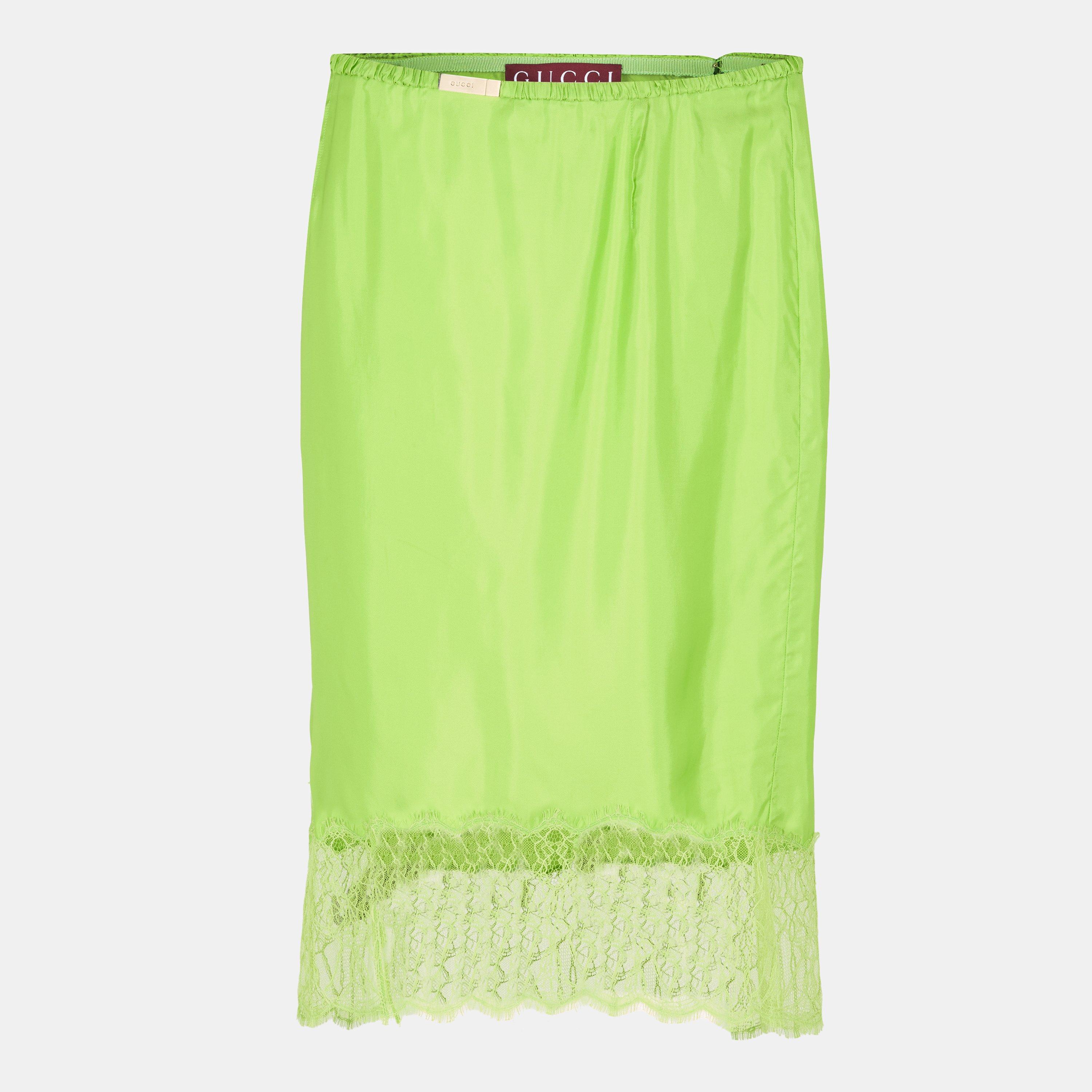 Apple Green - Gucci - Women's Fluid Midi Skirt - 1