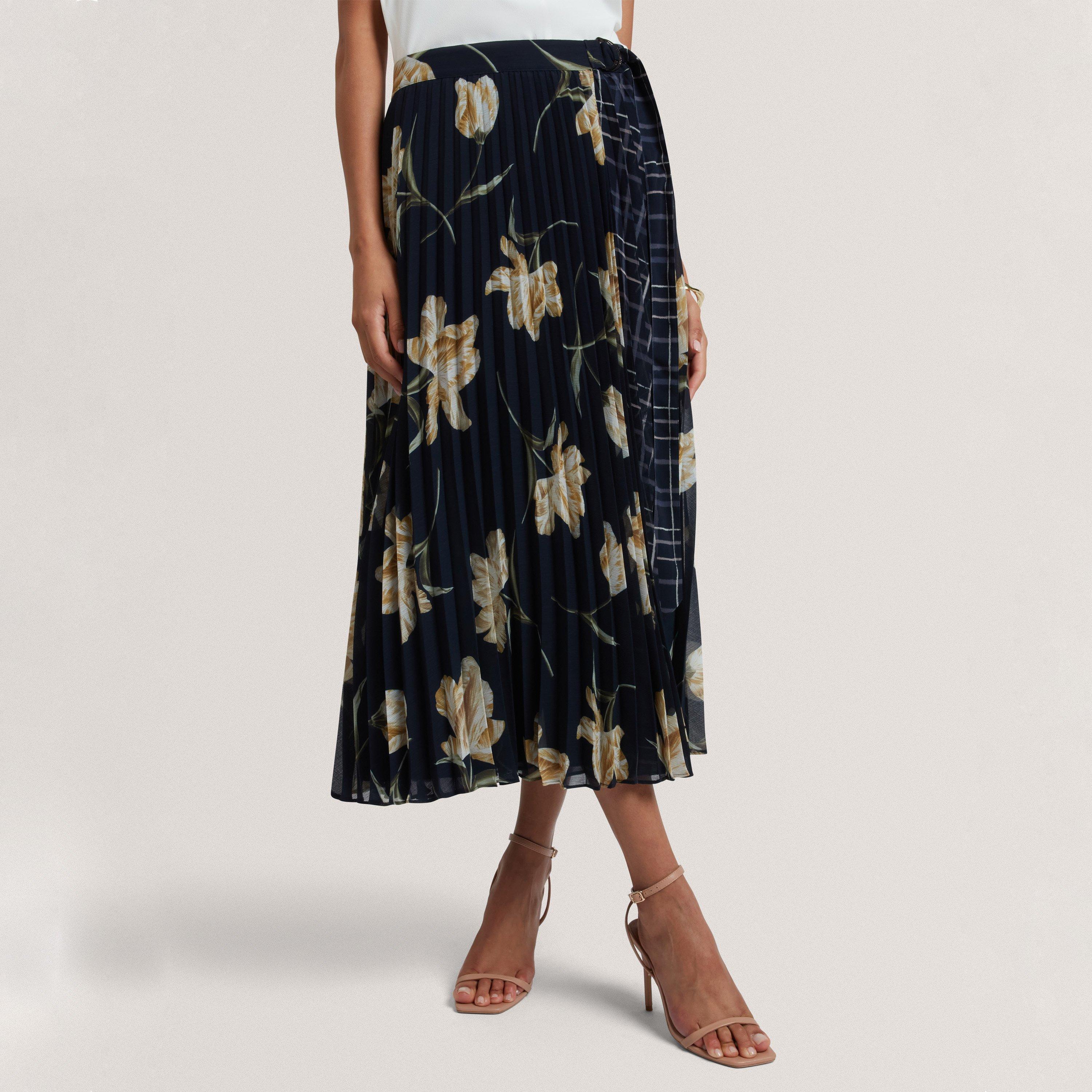 Blu navy - Ted Baker - Ted Print Midi Skirt Ld61 - 2