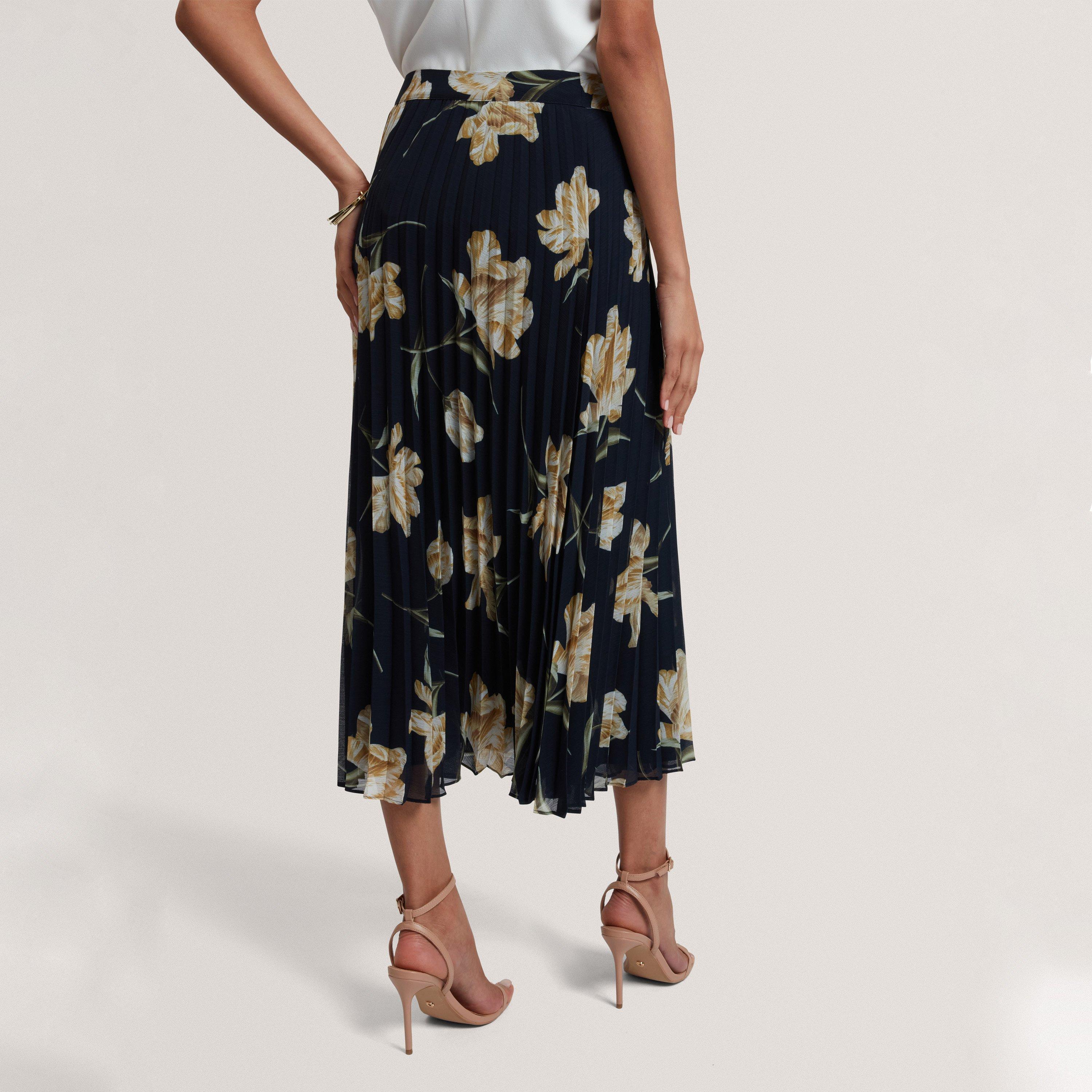 Blu navy - Ted Baker - Ted Print Midi Skirt Ld61 - 3