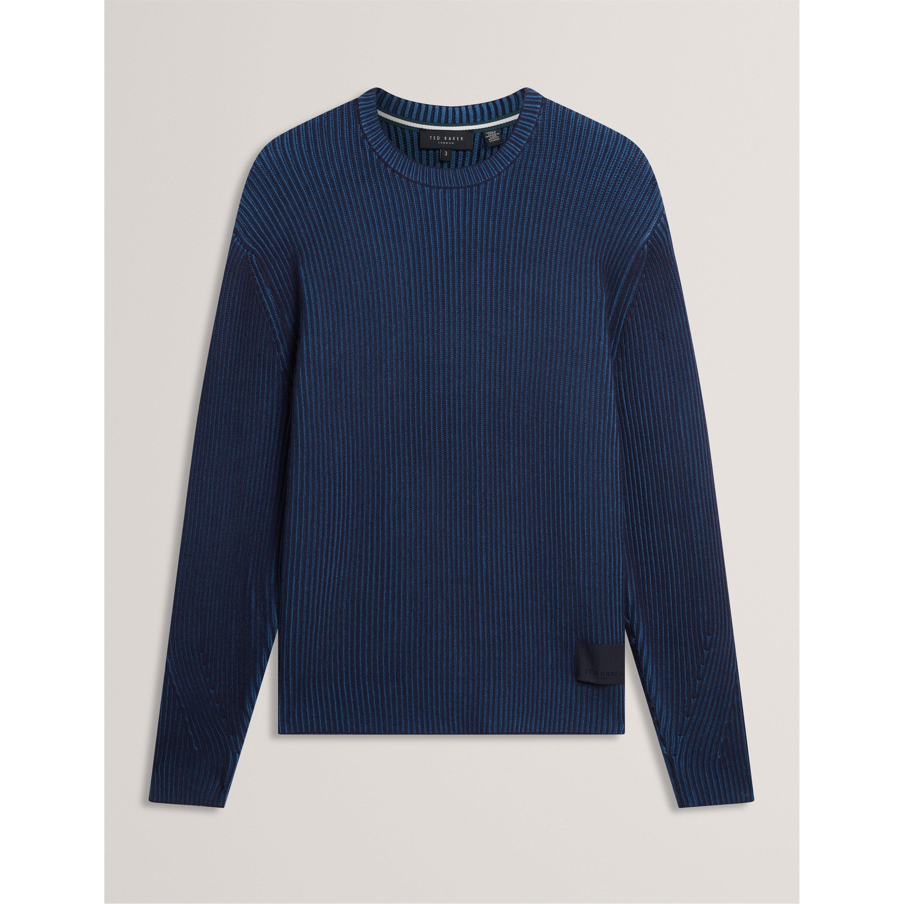 Ted Baker Men's Textured Crew Neck Jumper - Navy - XL (5)