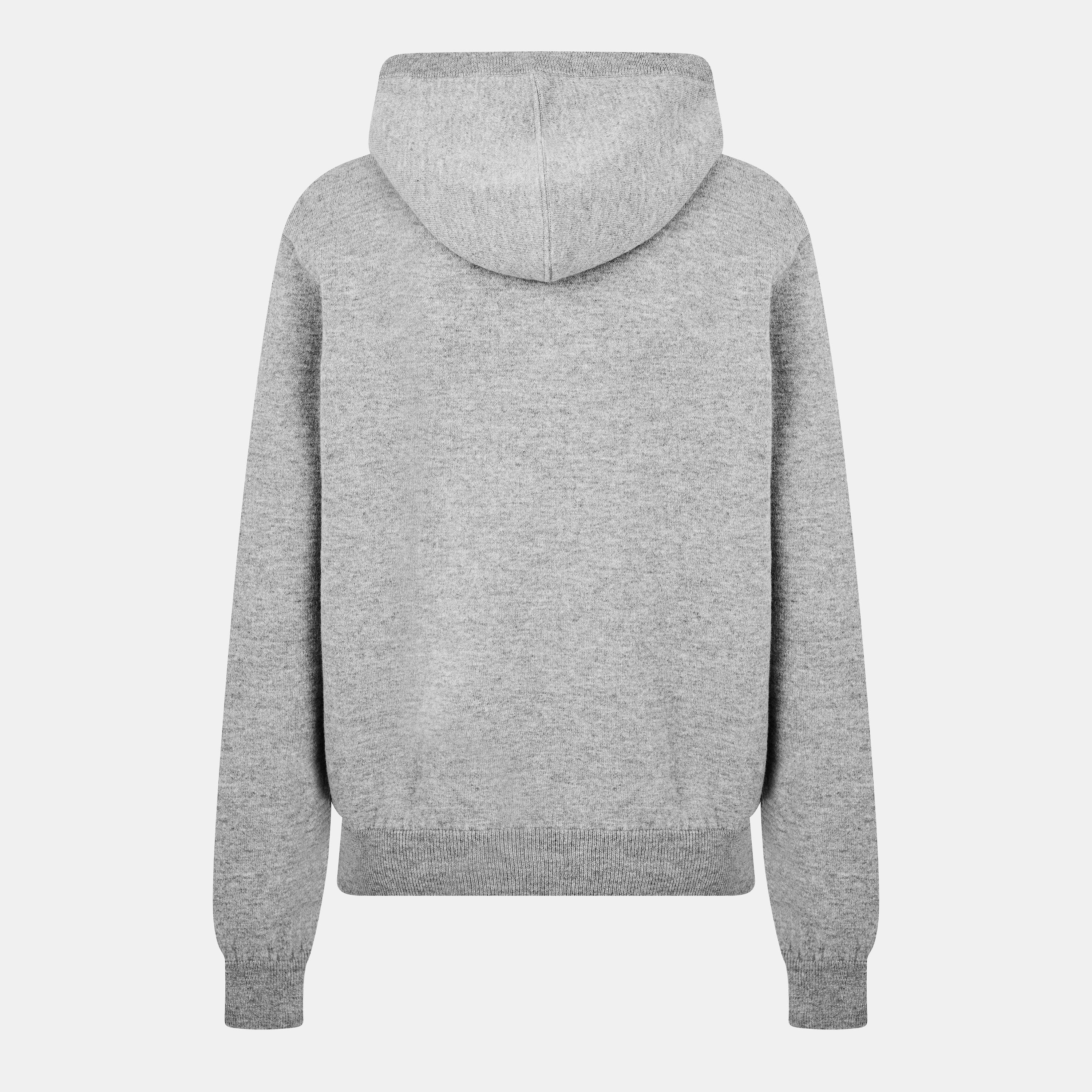 Grey Melange - Jacob Cohen - Men's Textured Knitted Hoodie - 2