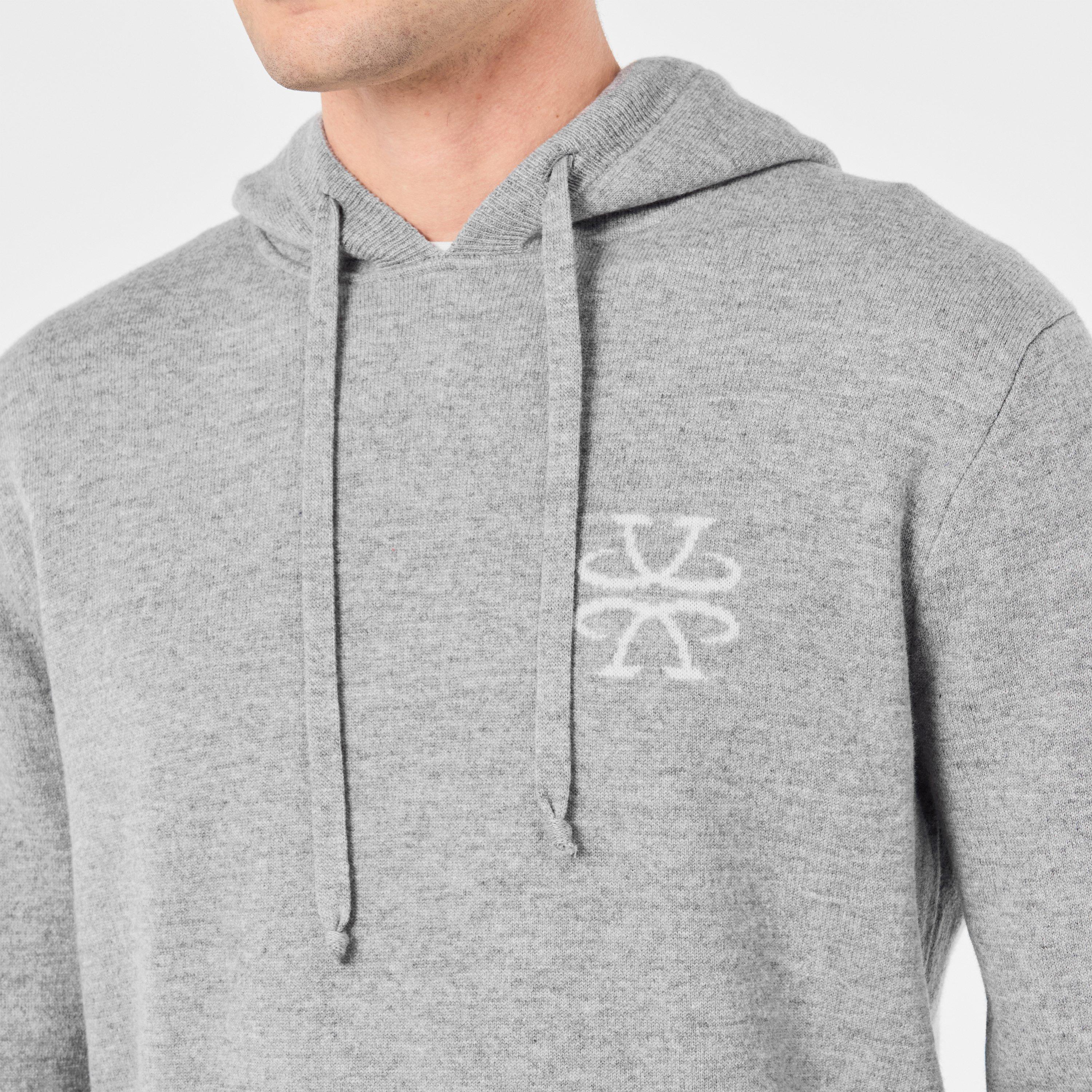 Grey Melange - Jacob Cohen - Men's Textured Knitted Hoodie - 5