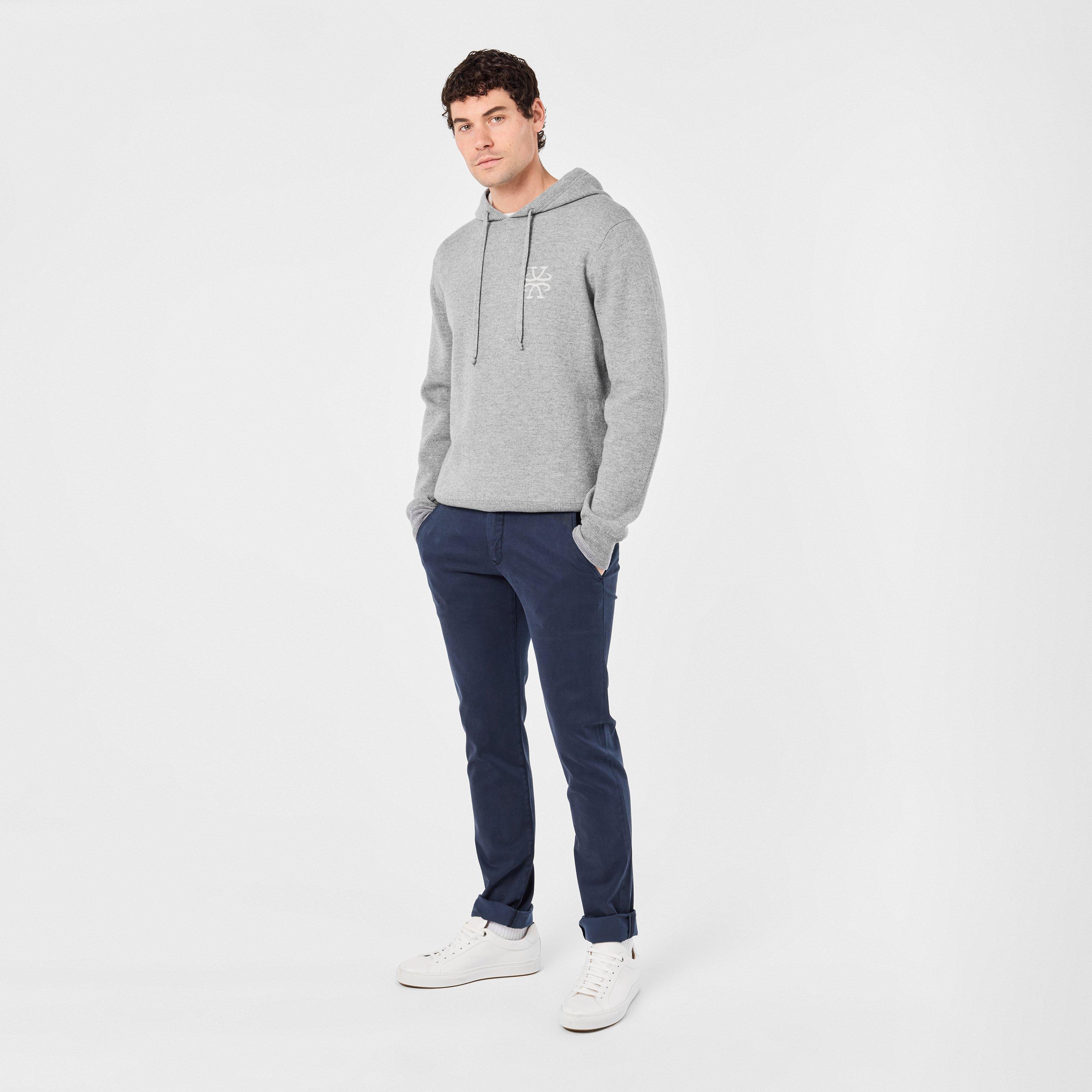 Grey Melange - Jacob Cohen - Men's Textured Knitted Hoodie - 6