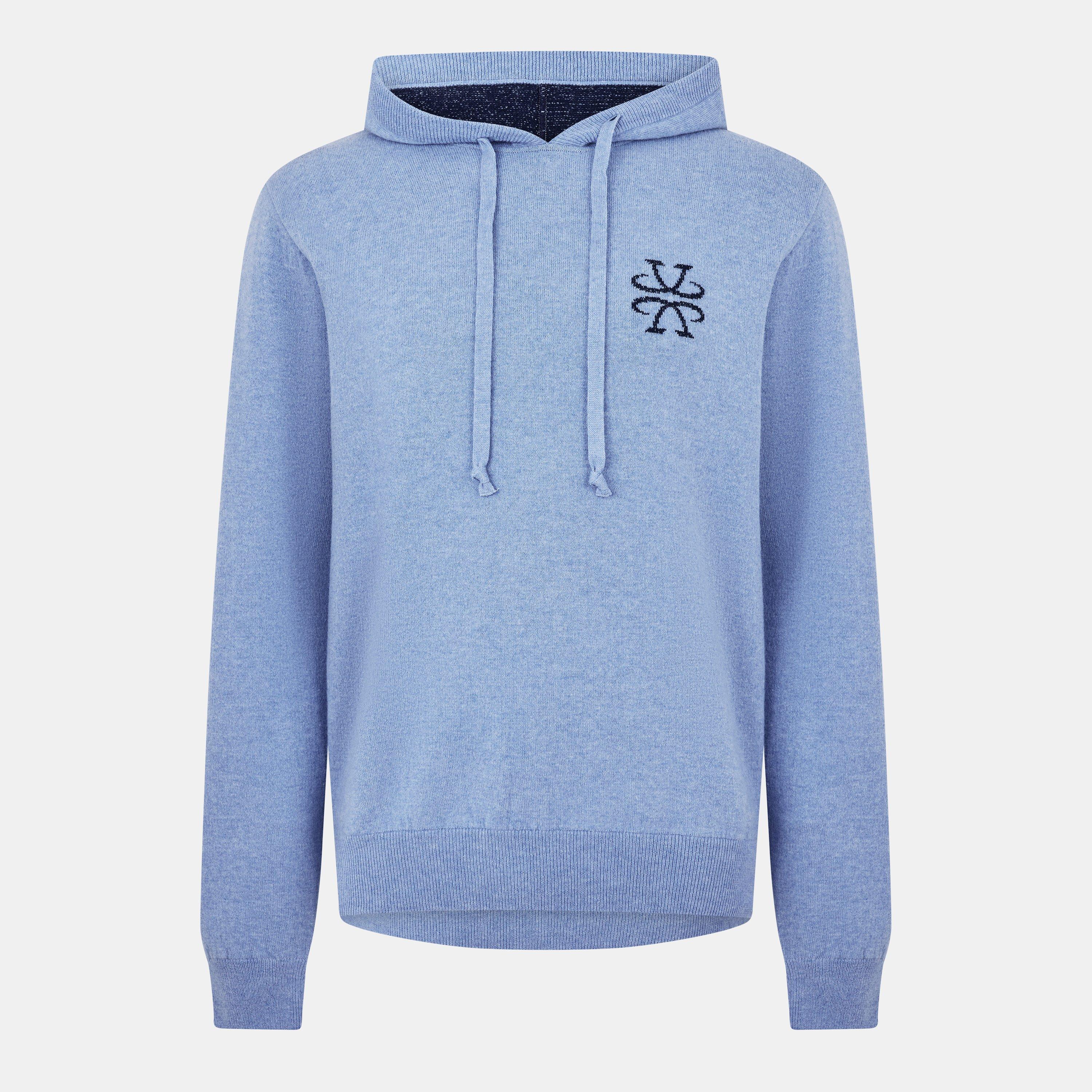 Azure - Jacob Cohen - Men's Textured Knitted Hoodie - 1
