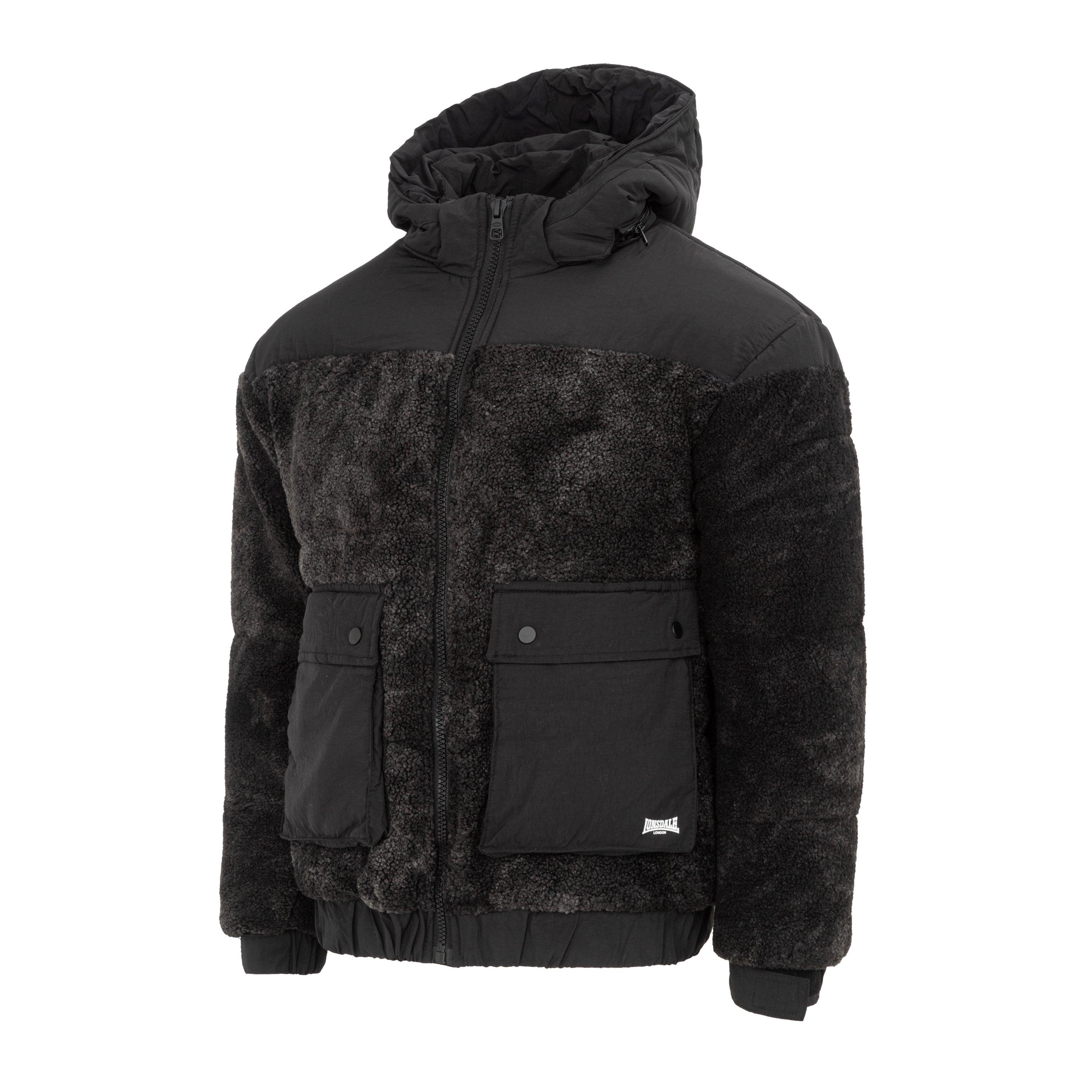 Crna - Lonsdale - Windproof Long Sleeve Sherpa Jacket - 3